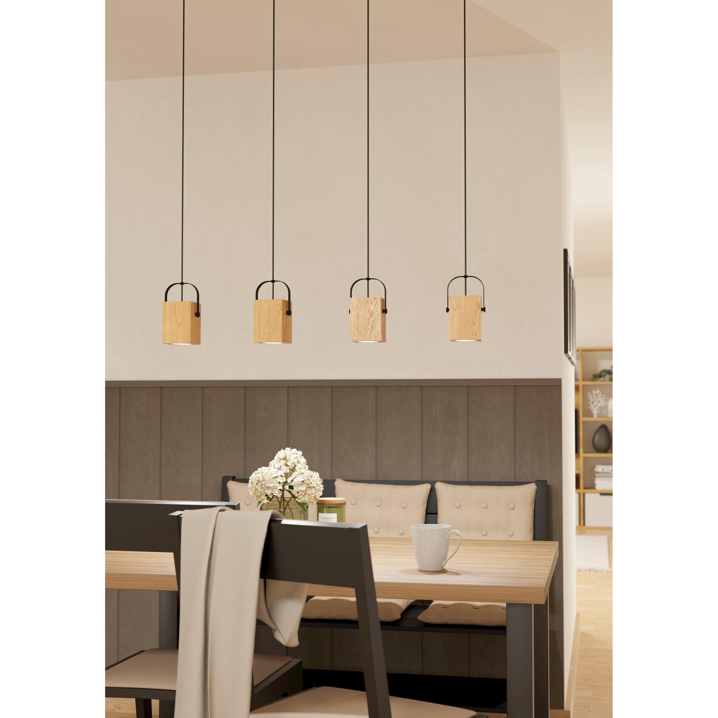 Suspension bois et noir  AYLES GU10 4X3W