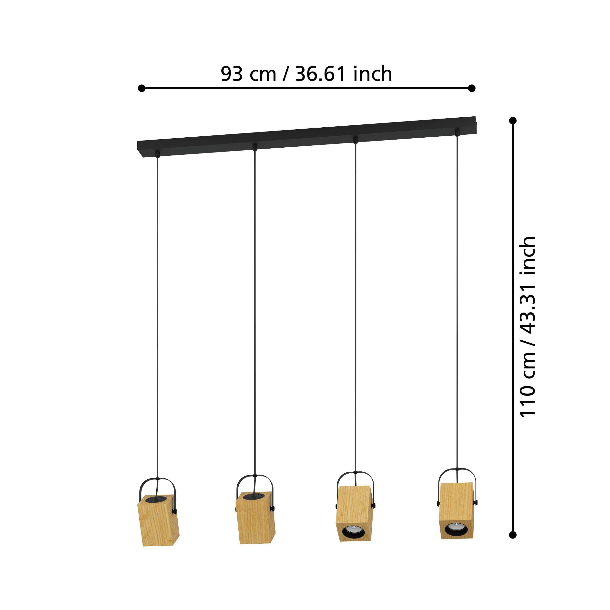 Suspension bois et noir  AYLES GU10 4X3W