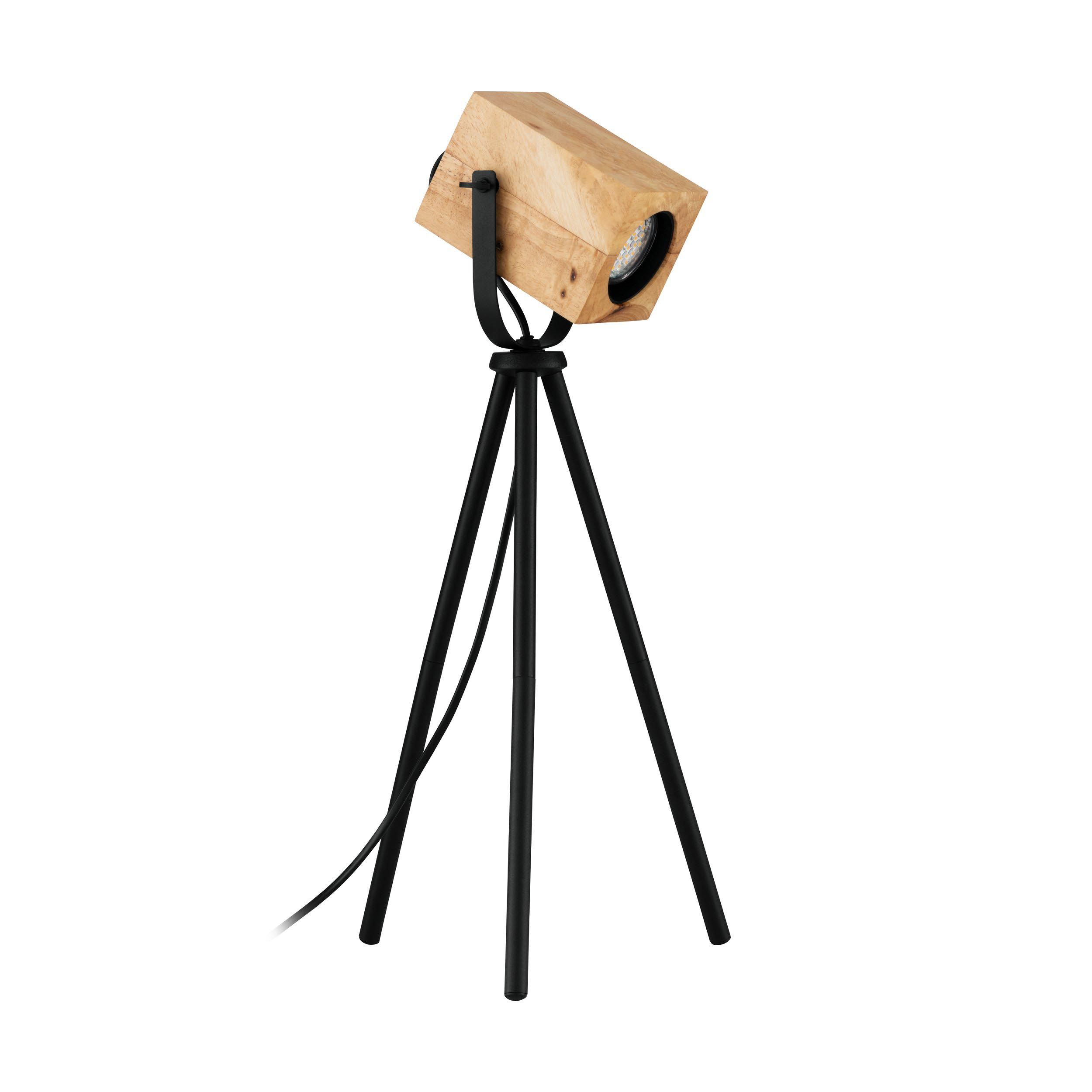 Lampe de table en métal noir et bois AYLES GU10 3W