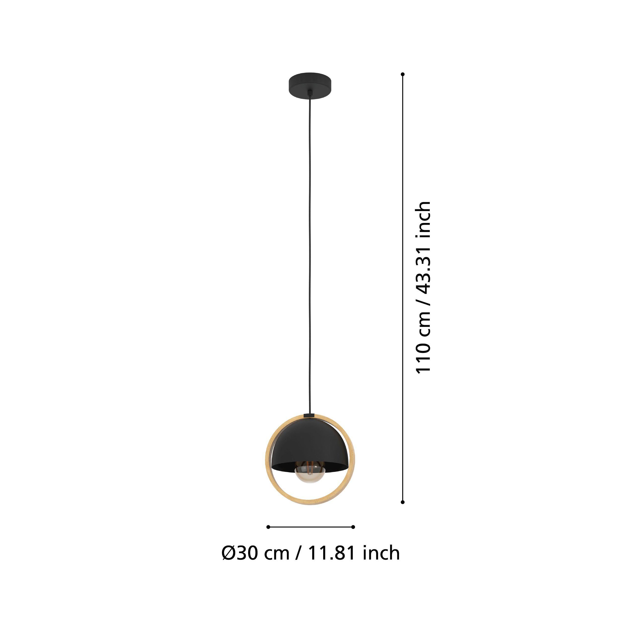 Suspension métal noir CALLOW E27 1X40W