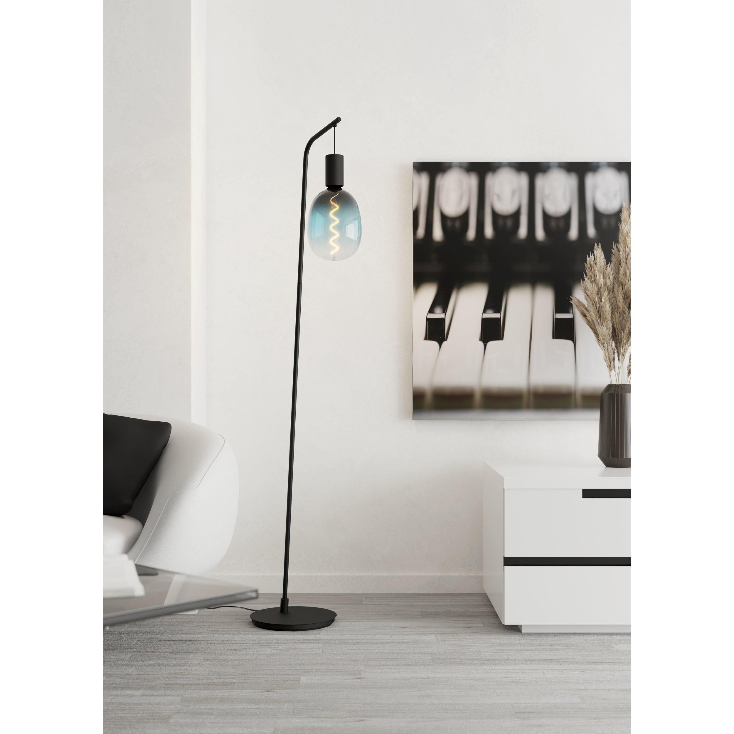 Lampadaire métal noir CRANLEY E27 1X40W