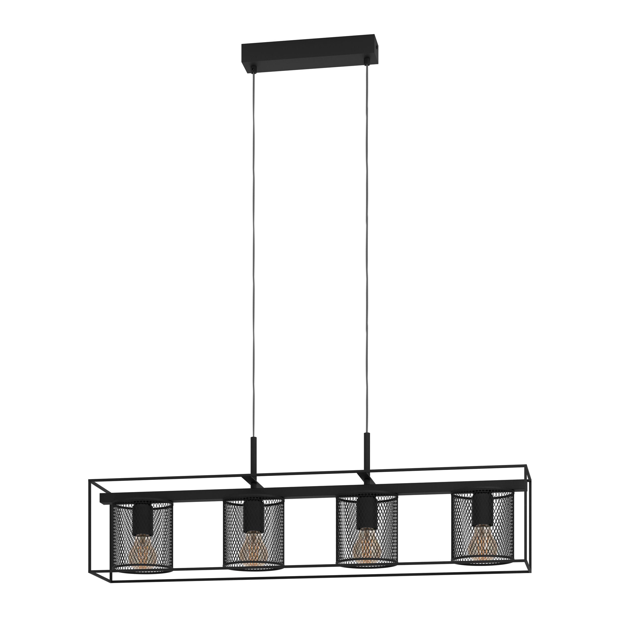 Suspension métal noir CATTERICK E27 4X40W