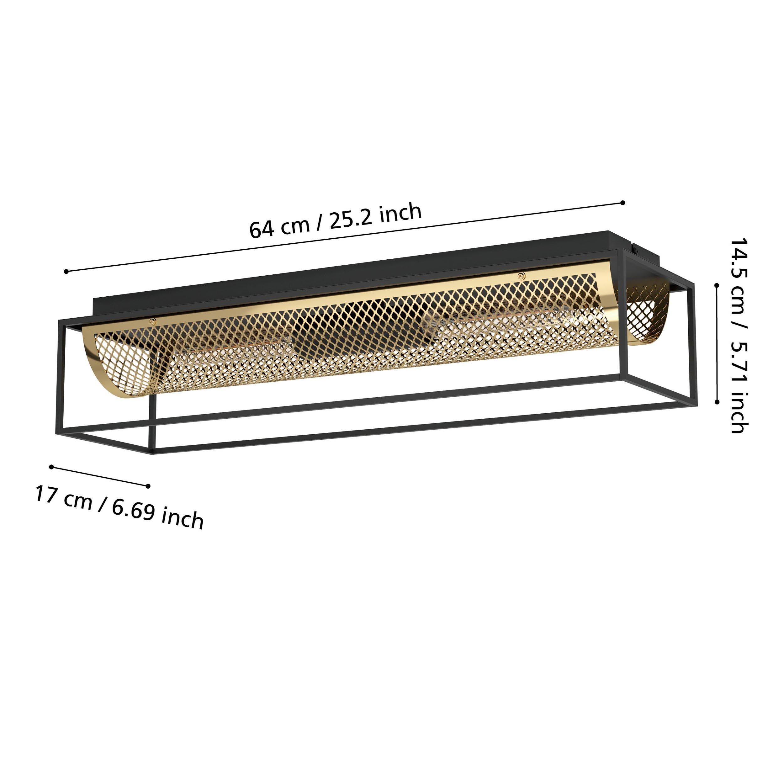 Plafonnier métal laiton NOHALES E27 2X40W