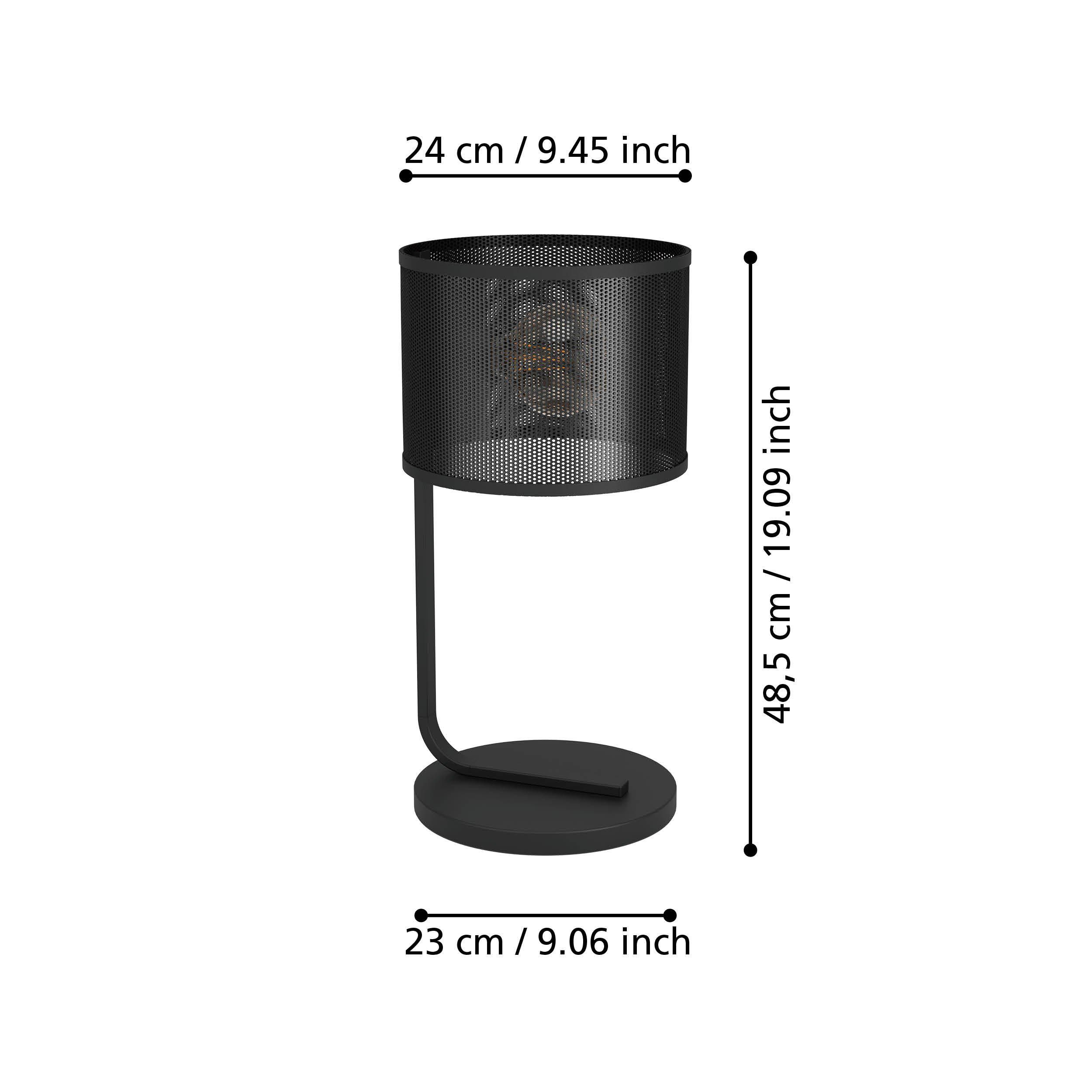 Lampe de table métal noir MANBY E27 1X40W