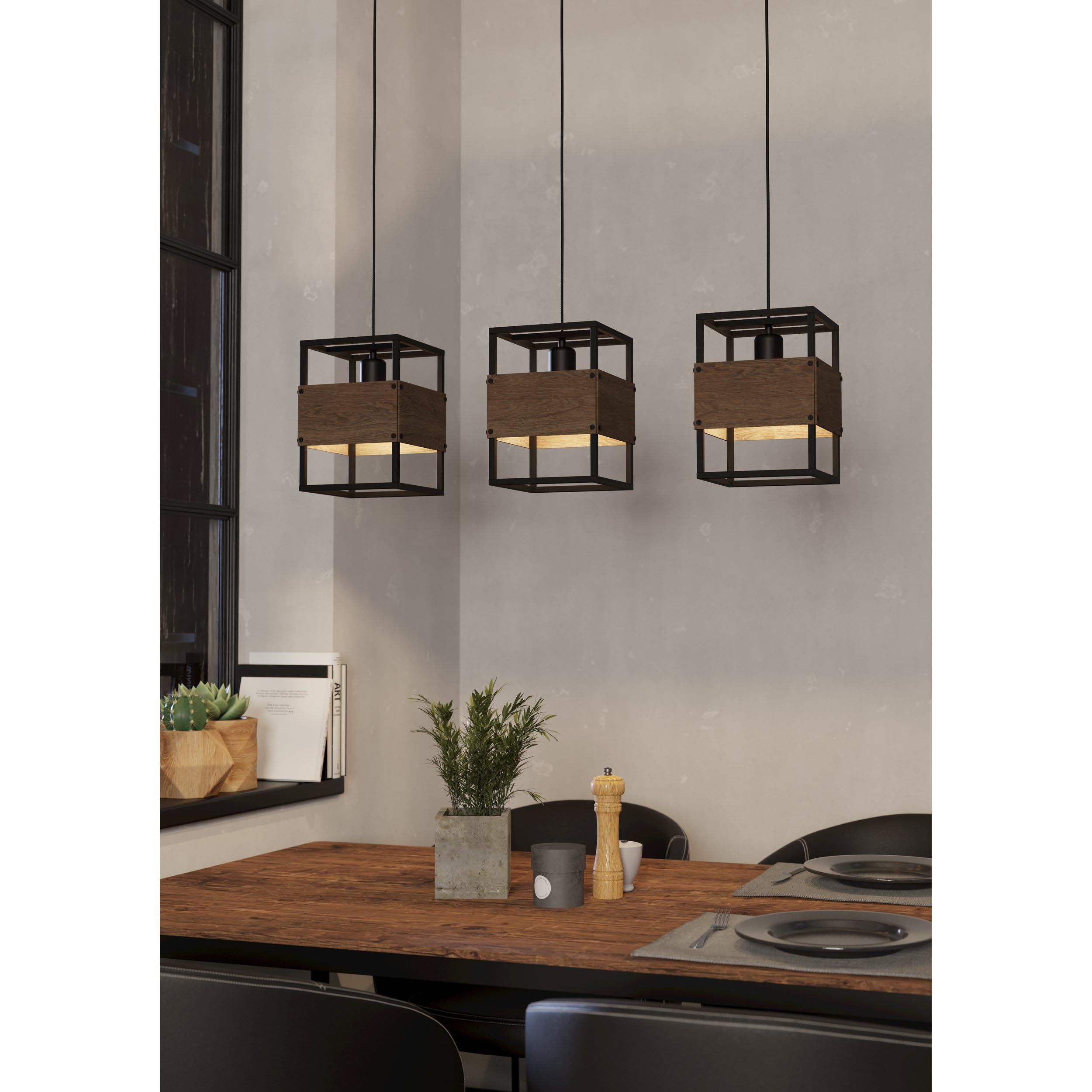 Suspension métal noir EVESHAM E27 3X40W