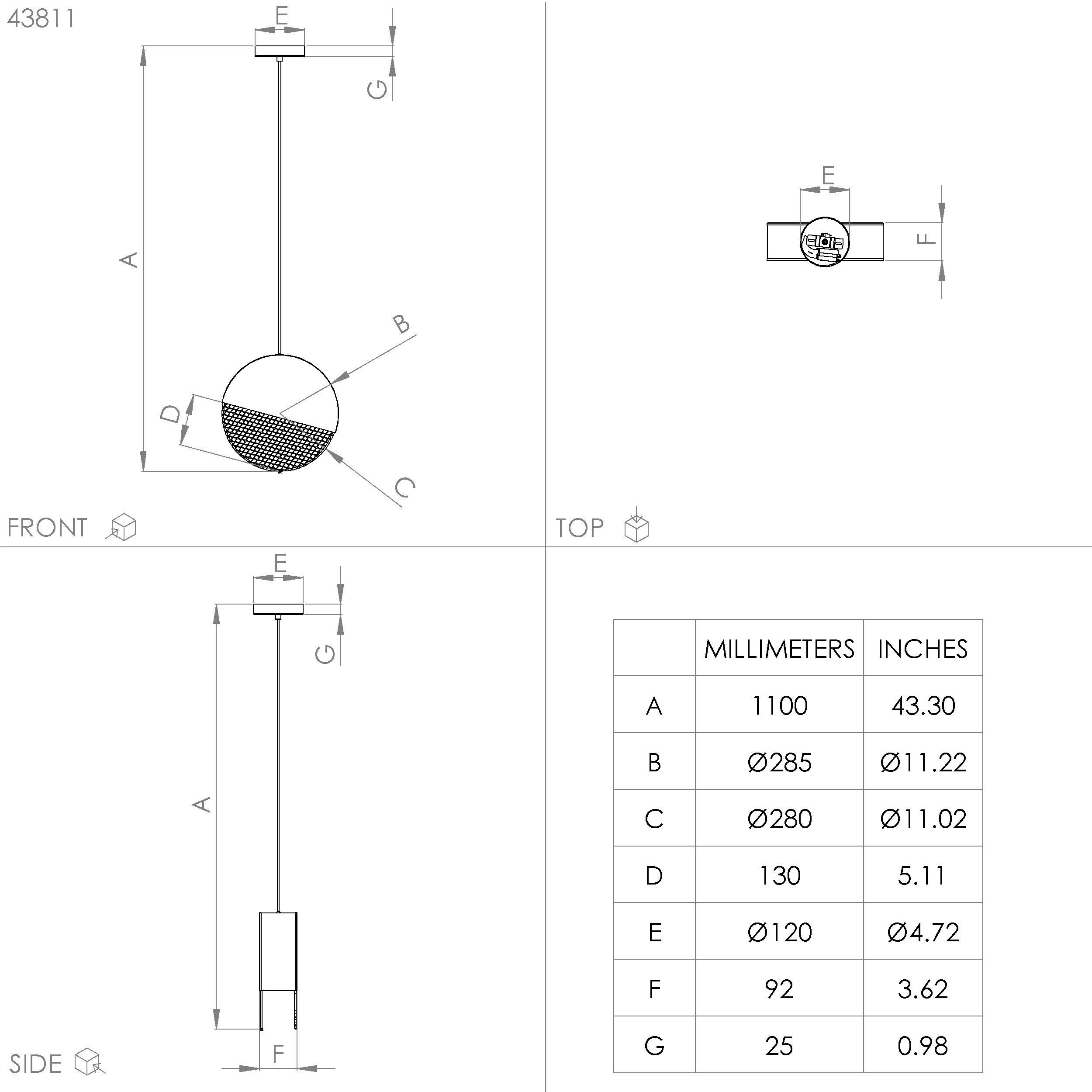 Suspension métal noir MUMBLES E27 1X40W