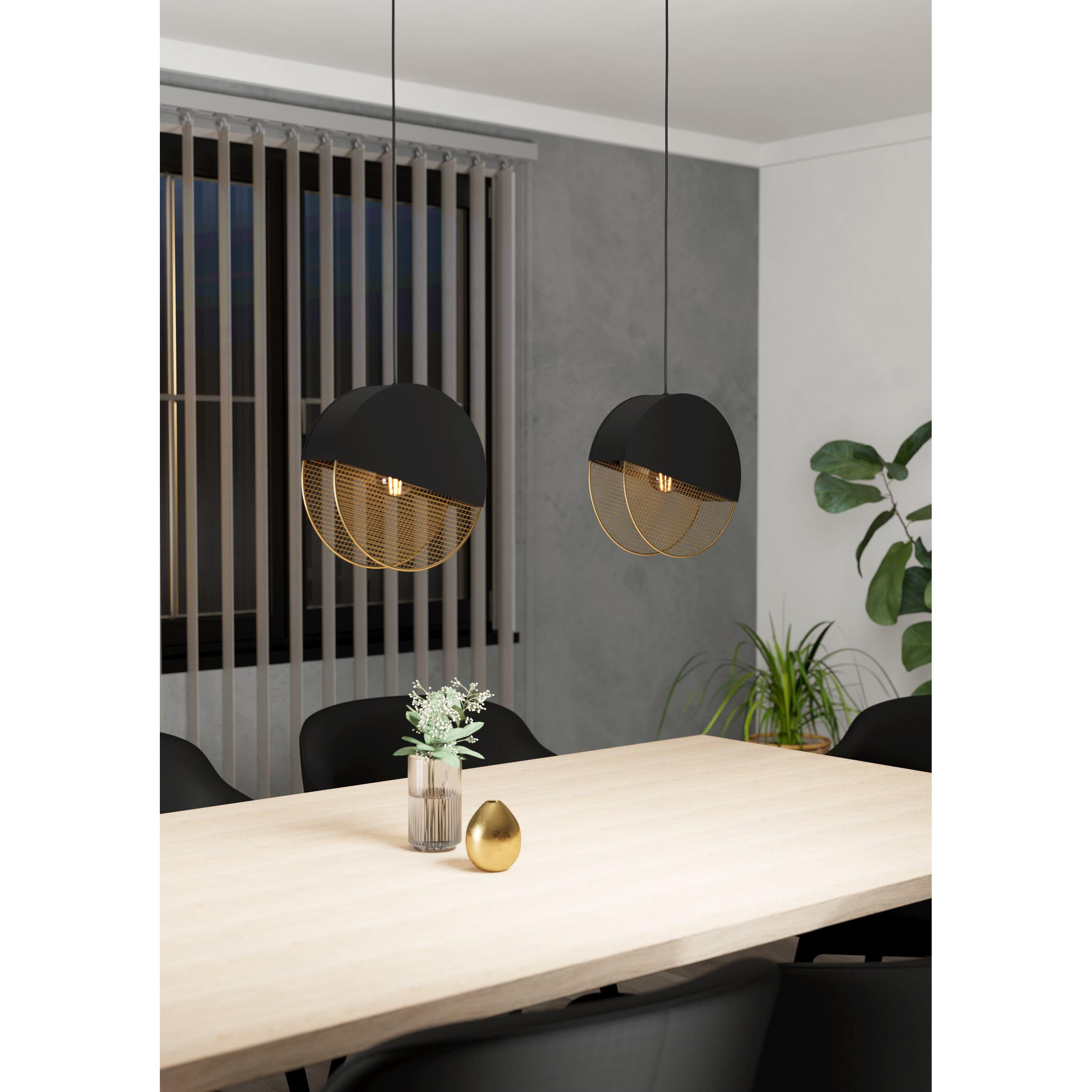 Suspension métal noir MUMBLES E27 2X40W