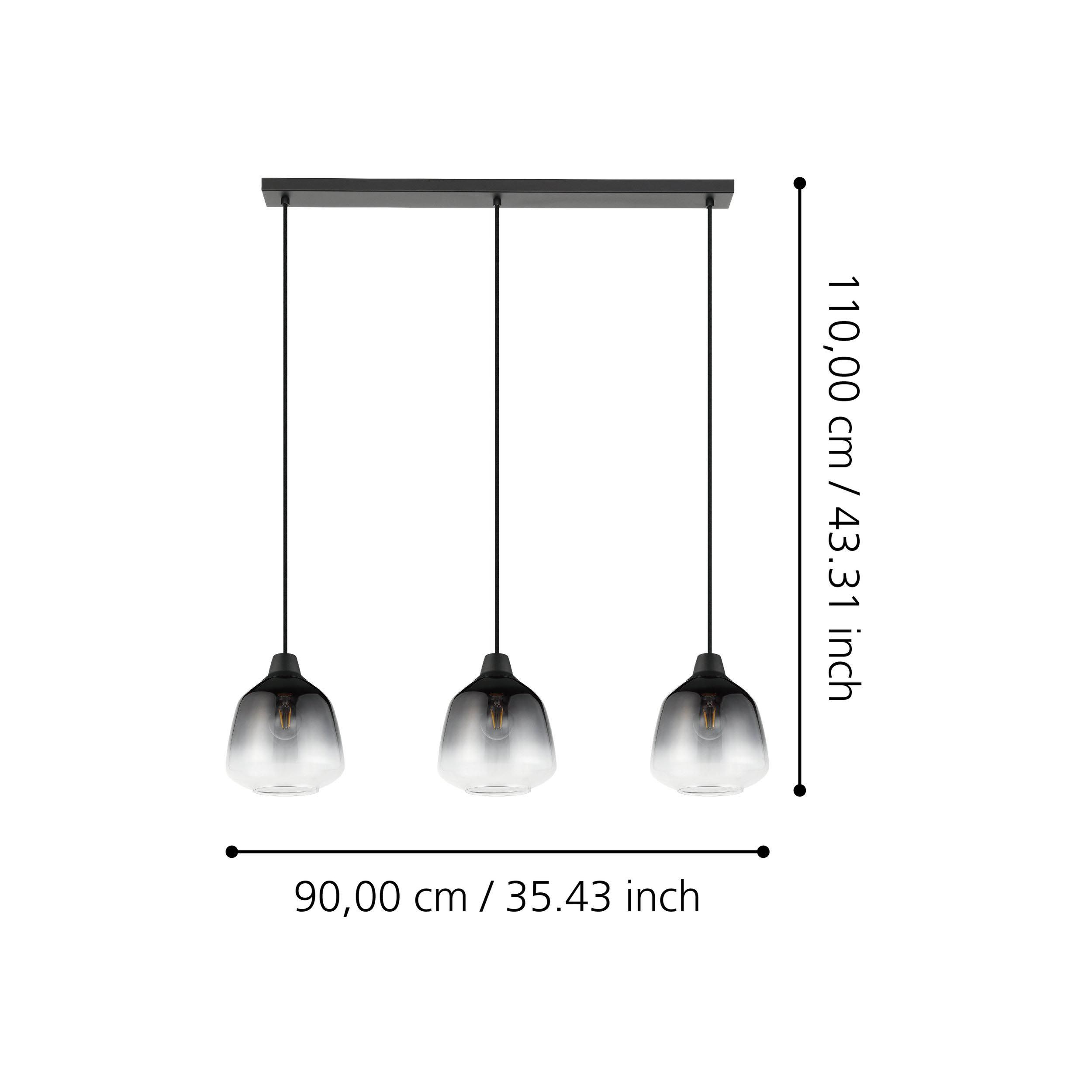 Suspension métal noir SEDBERGH E27 3X40W