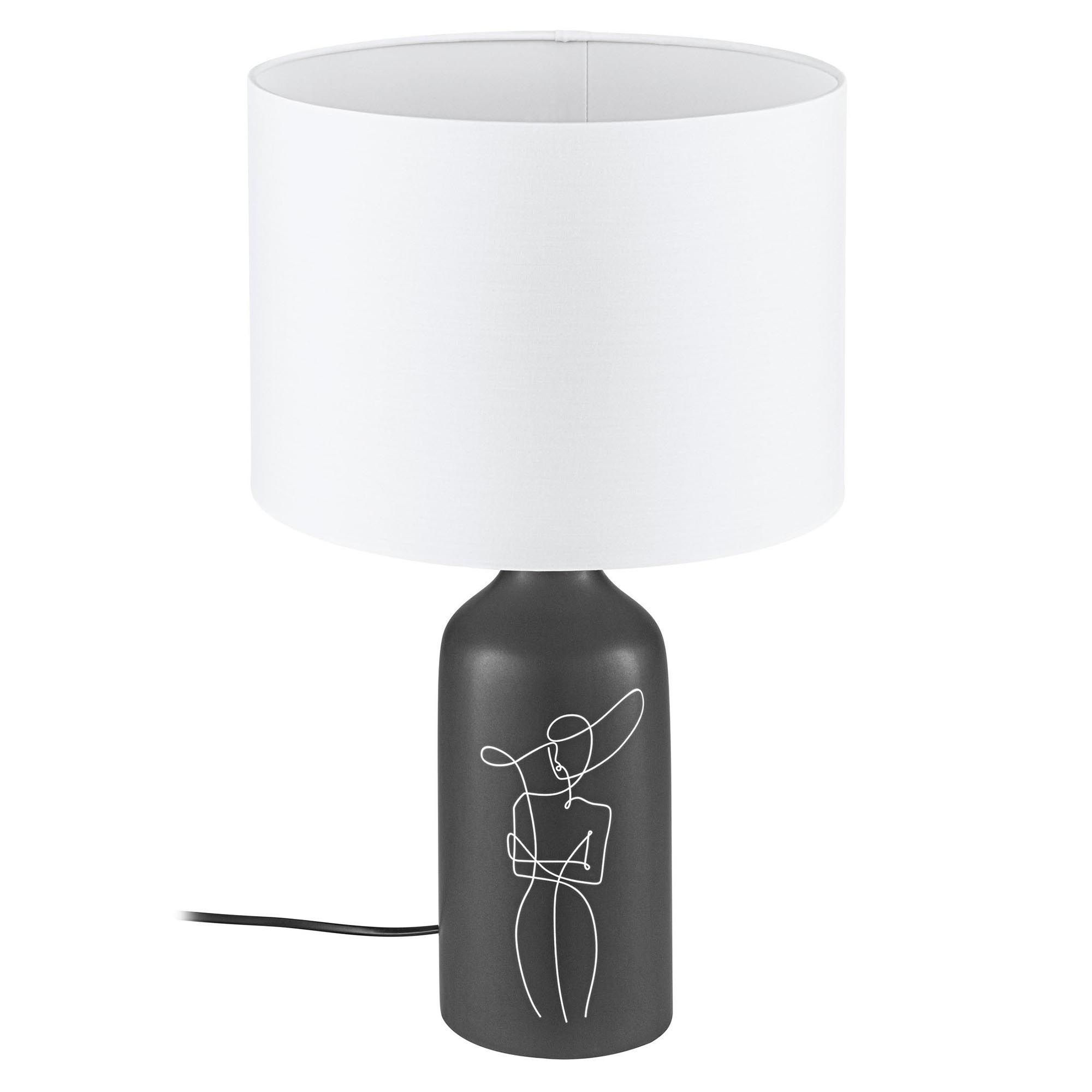 Lampe de table métal noir/blanc VINOZA E27 1X40W