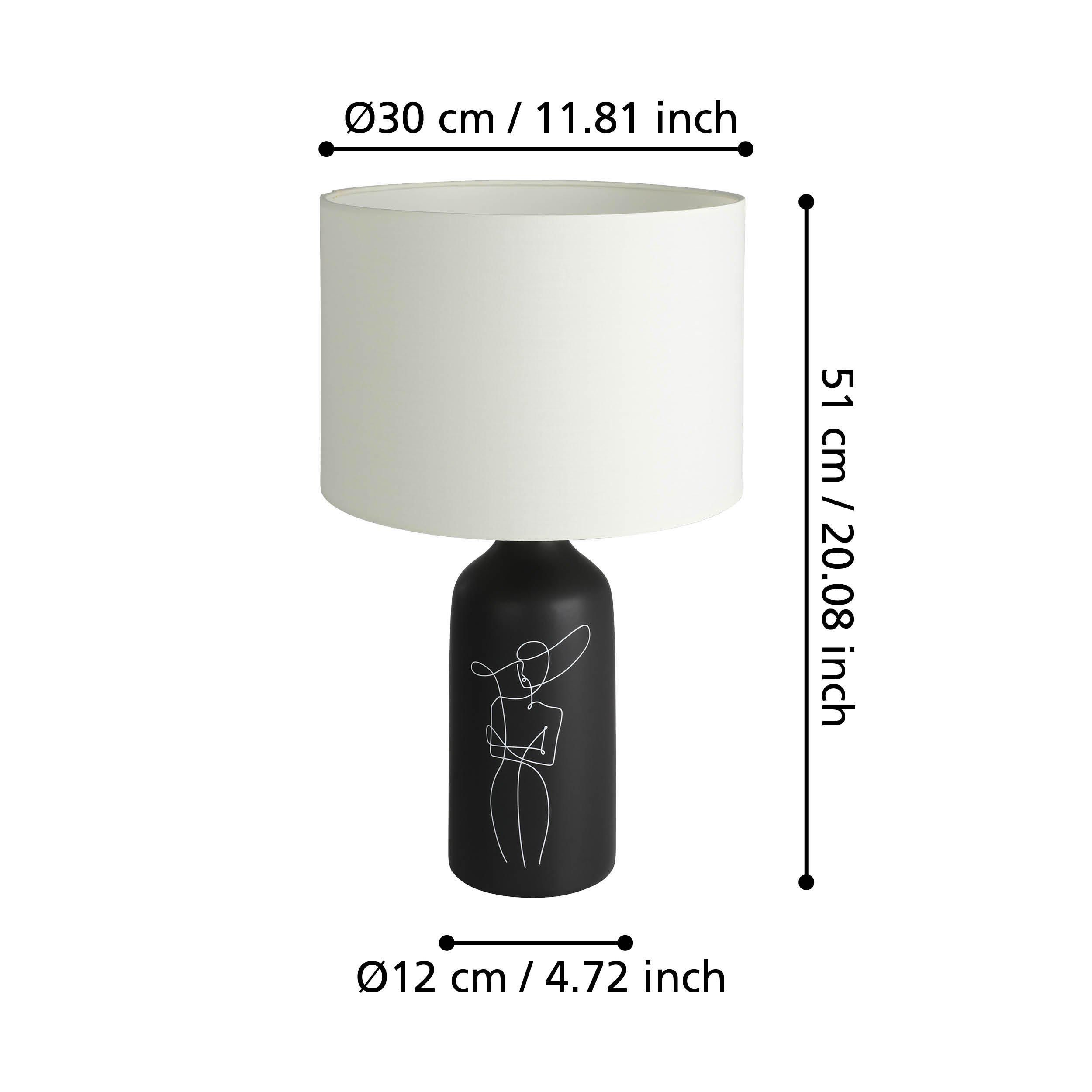 Lampe de table métal noir/blanc VINOZA E27 1X40W