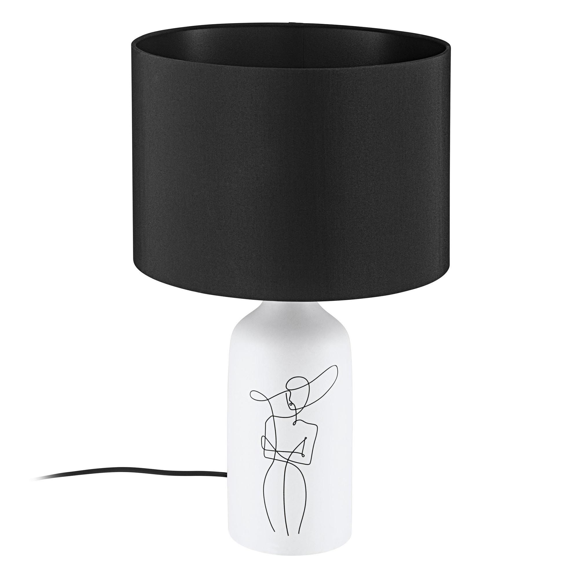 Lampe de table métal blanc/noir VINOZA E27 1X40W