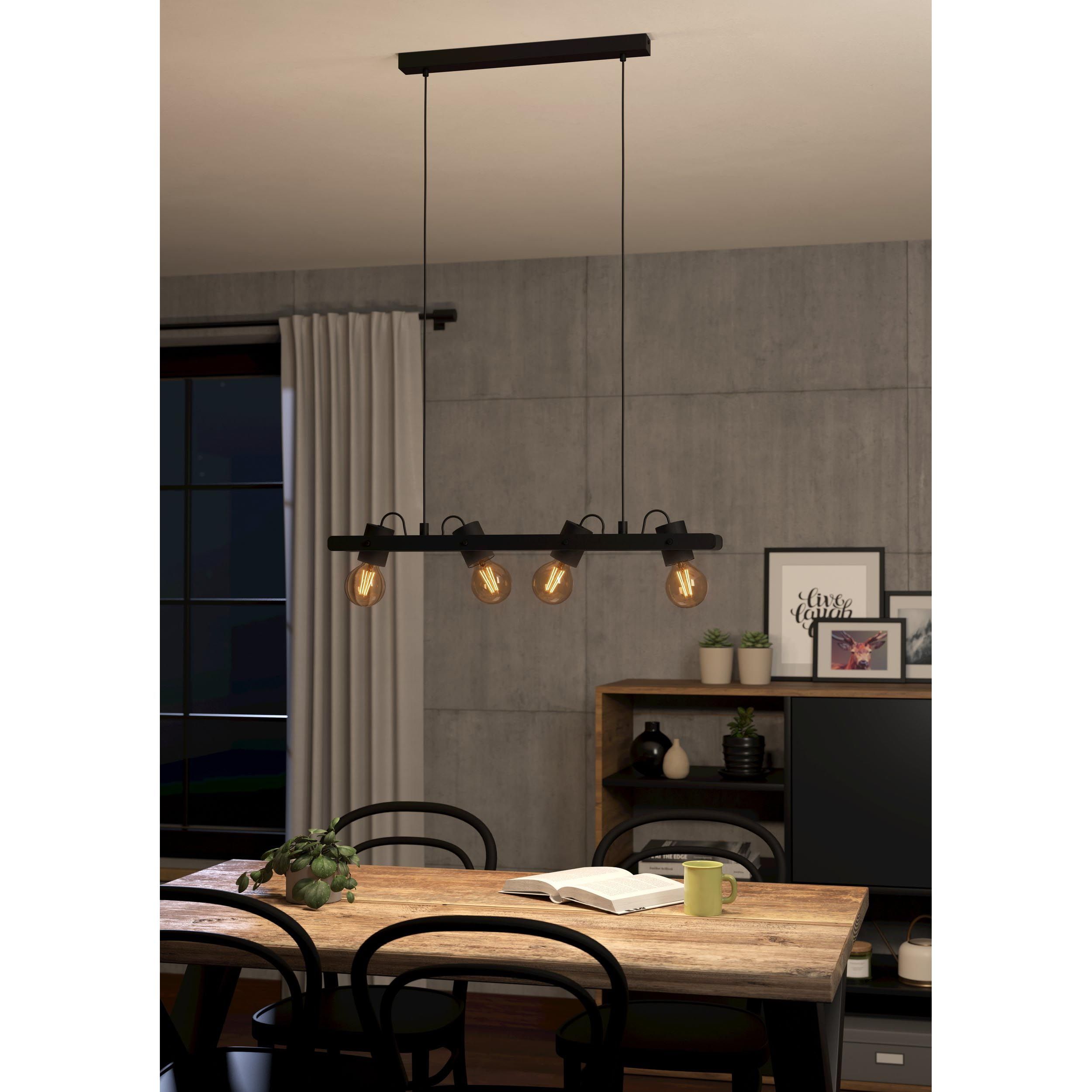 Suspension métal noir PLIMSOLL E27 4X15W