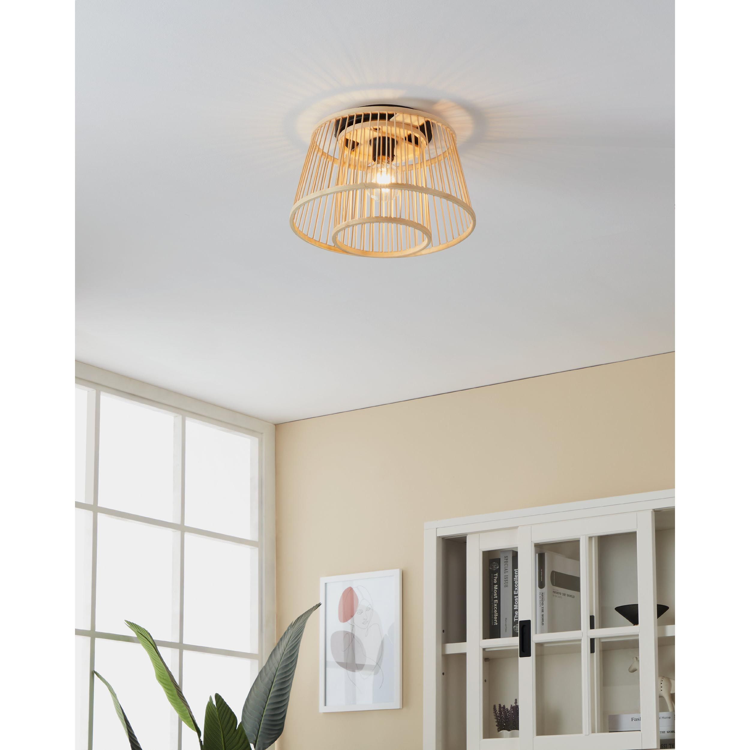 Plafonnier bambou naturel HYKEHAM E27 1X40W