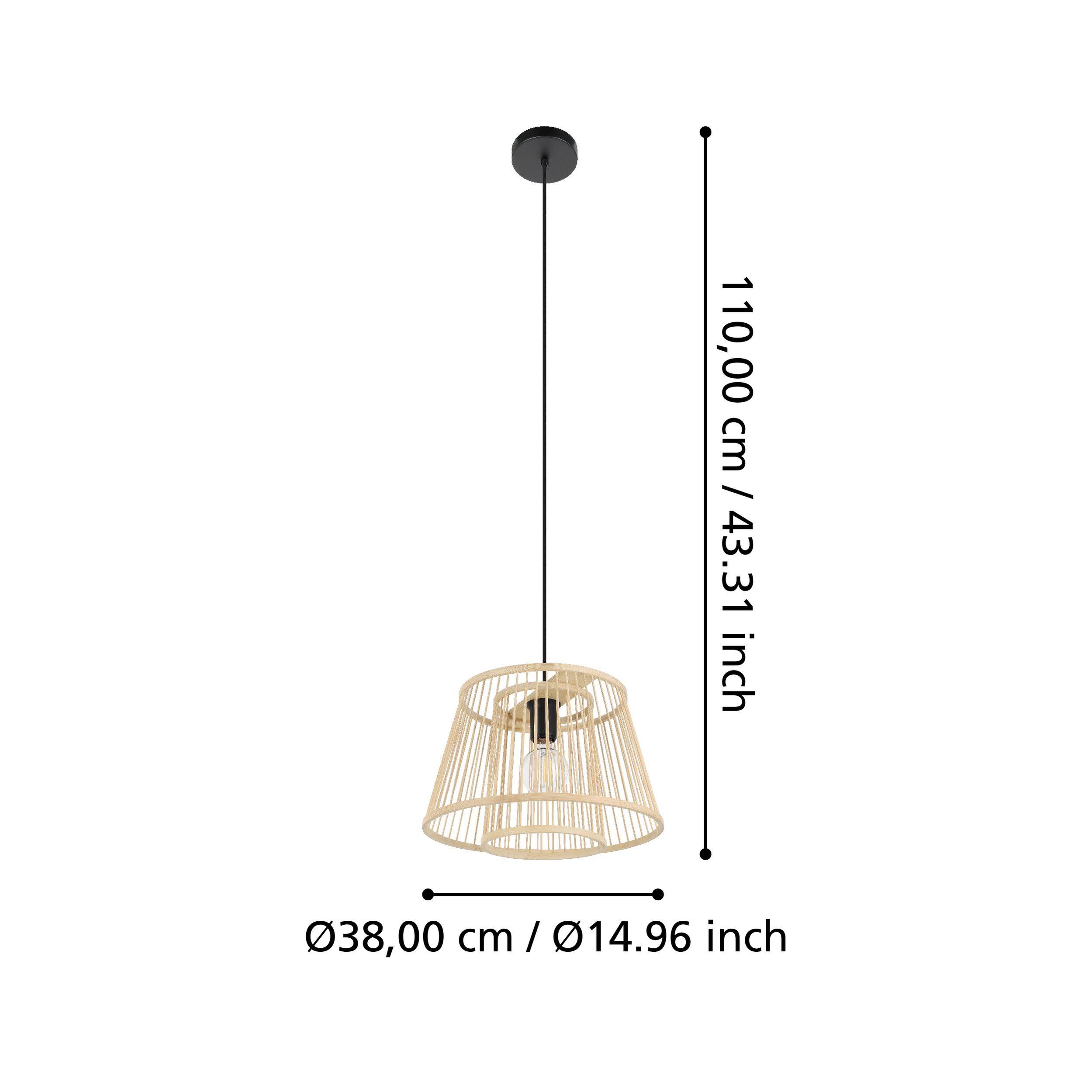 Suspension bambou naturel HYKEHAM E27 1X40W