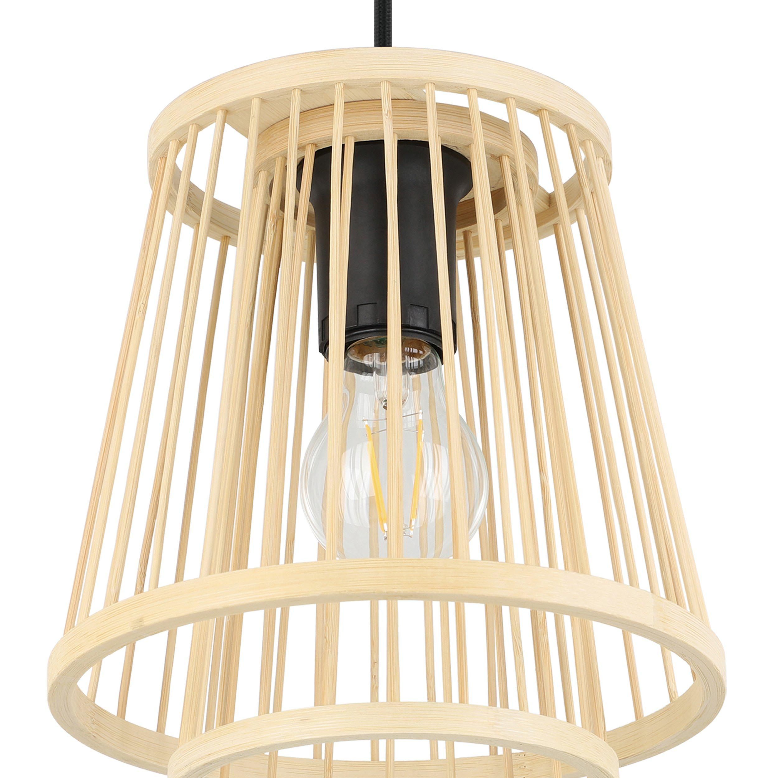 Suspension bambou naturel HYKEHAM E27 3X40W