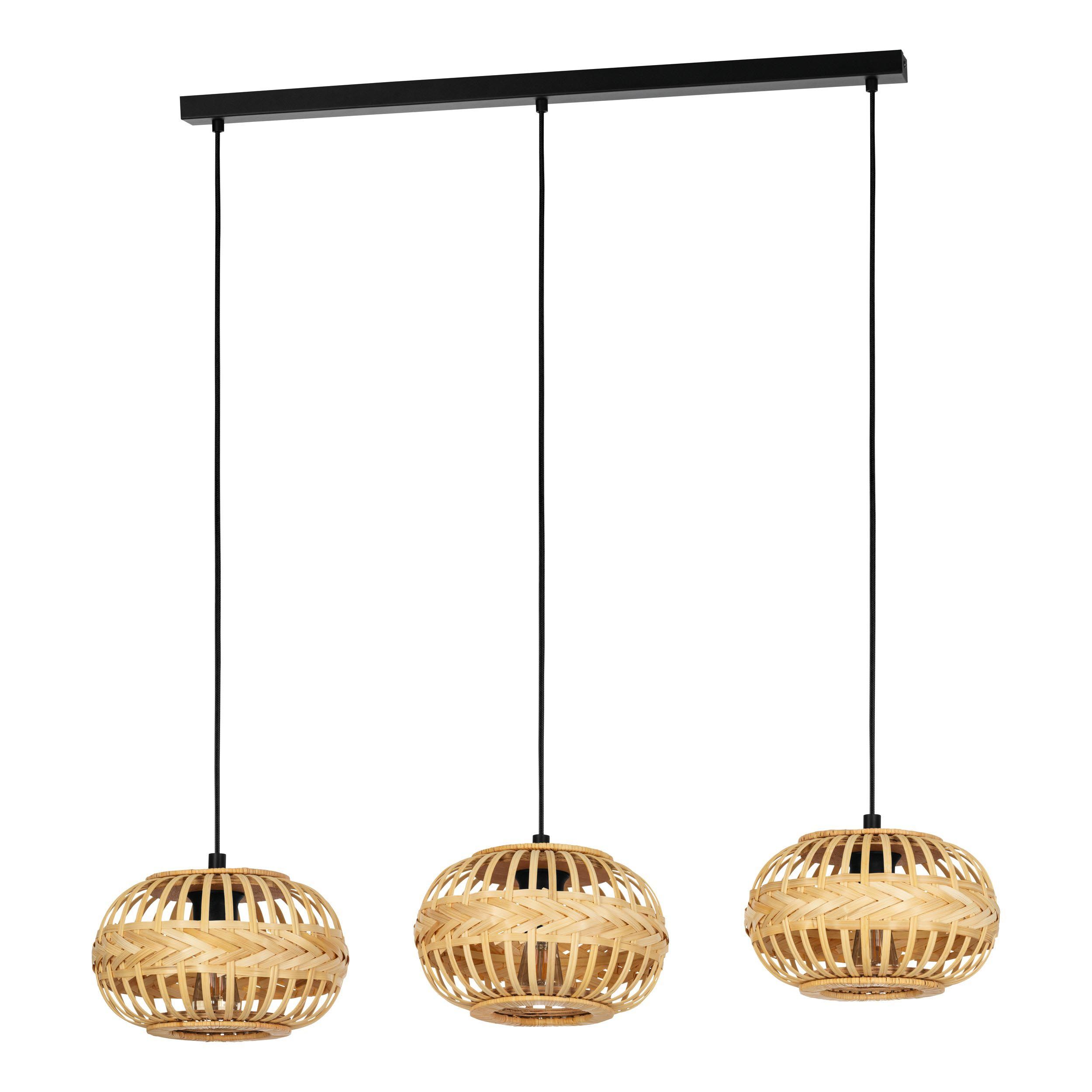 Suspension naturel bois AMSFIELD 1 Barre 3 E27 3X40W