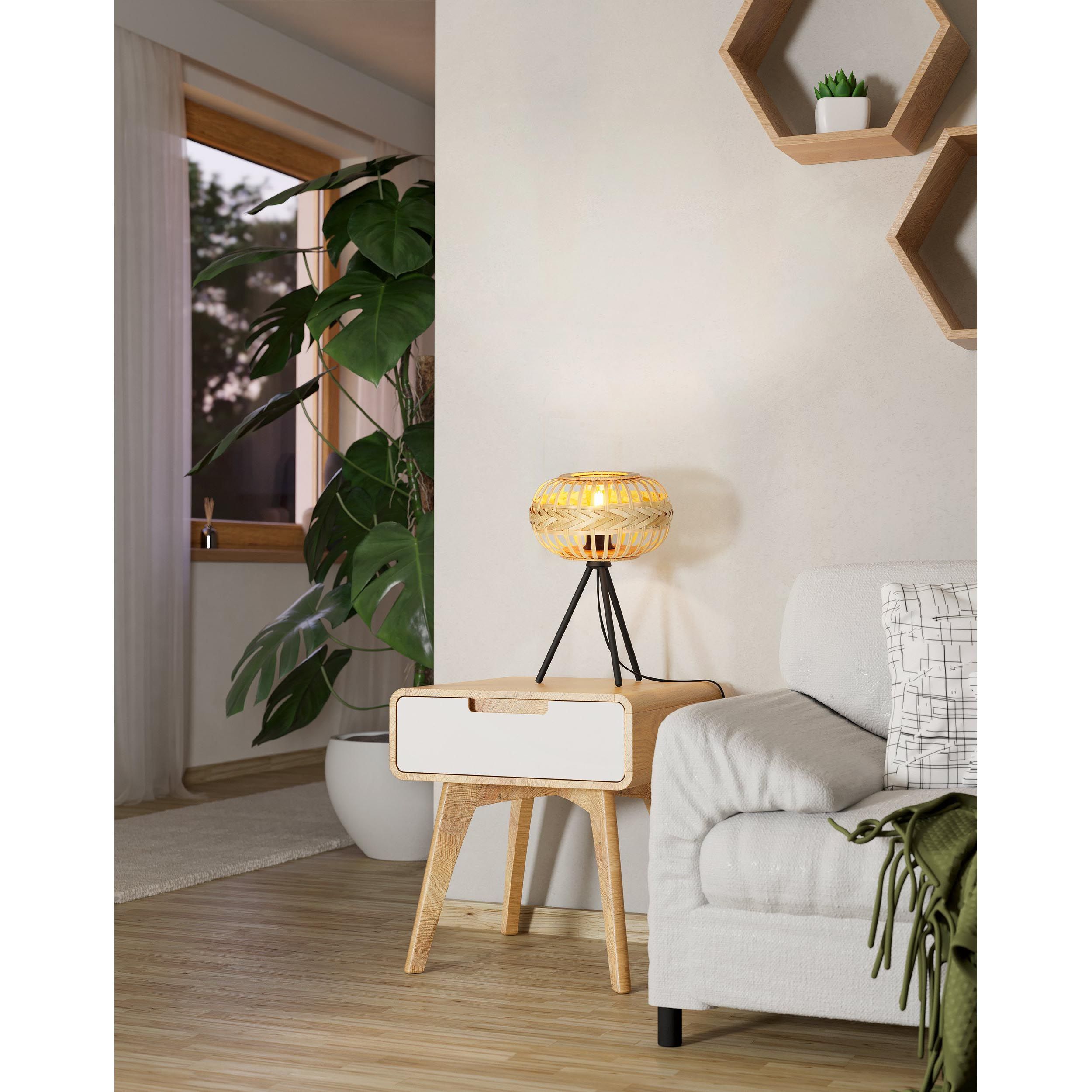 Lampe de table naturel bois AMSFIELD 1 E27 1X40W