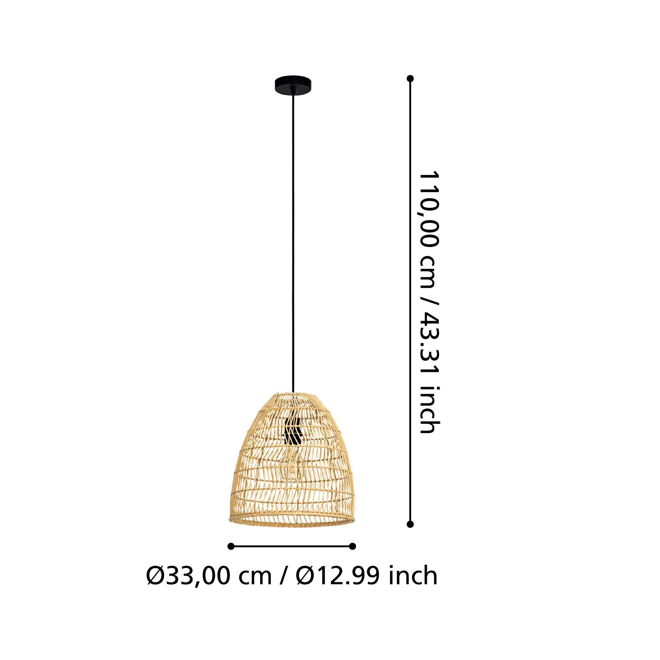 Suspension fibre naturelle naturel AYESGARTH E27 1X40W