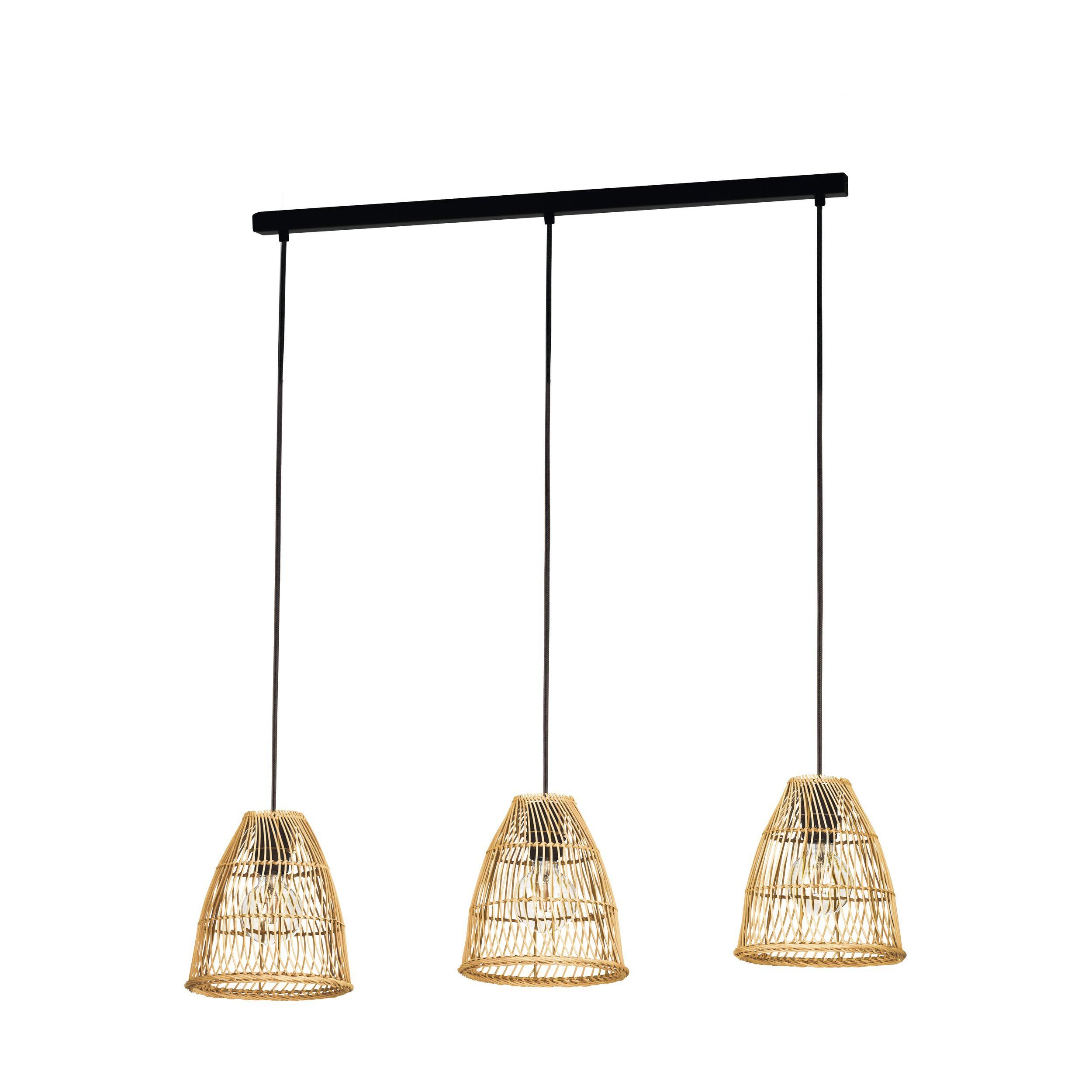 Suspension fibre naturelle naturel AYESGARTH E27 3X40W