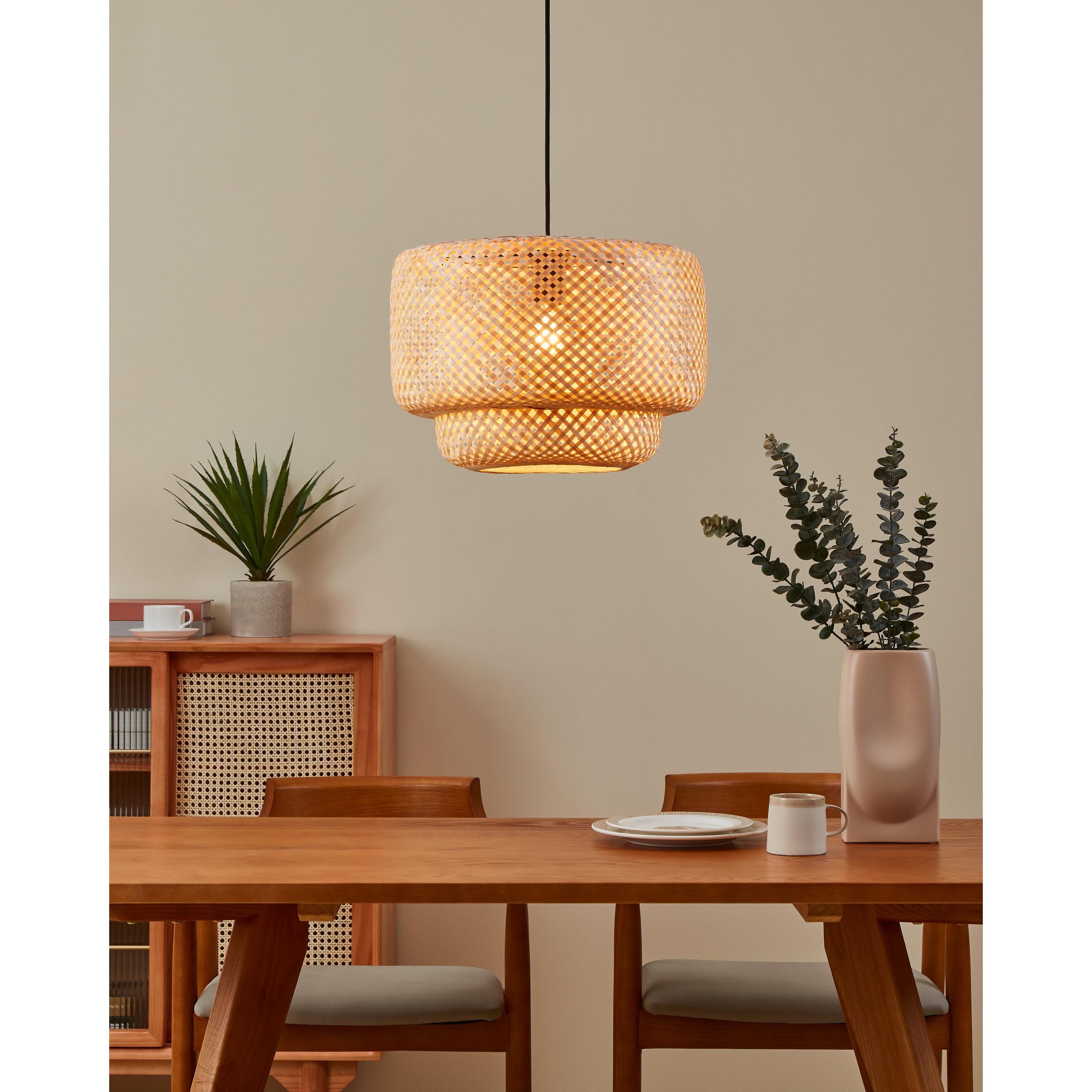 Suspension rotin naturel HETTONLE E27 1X40W