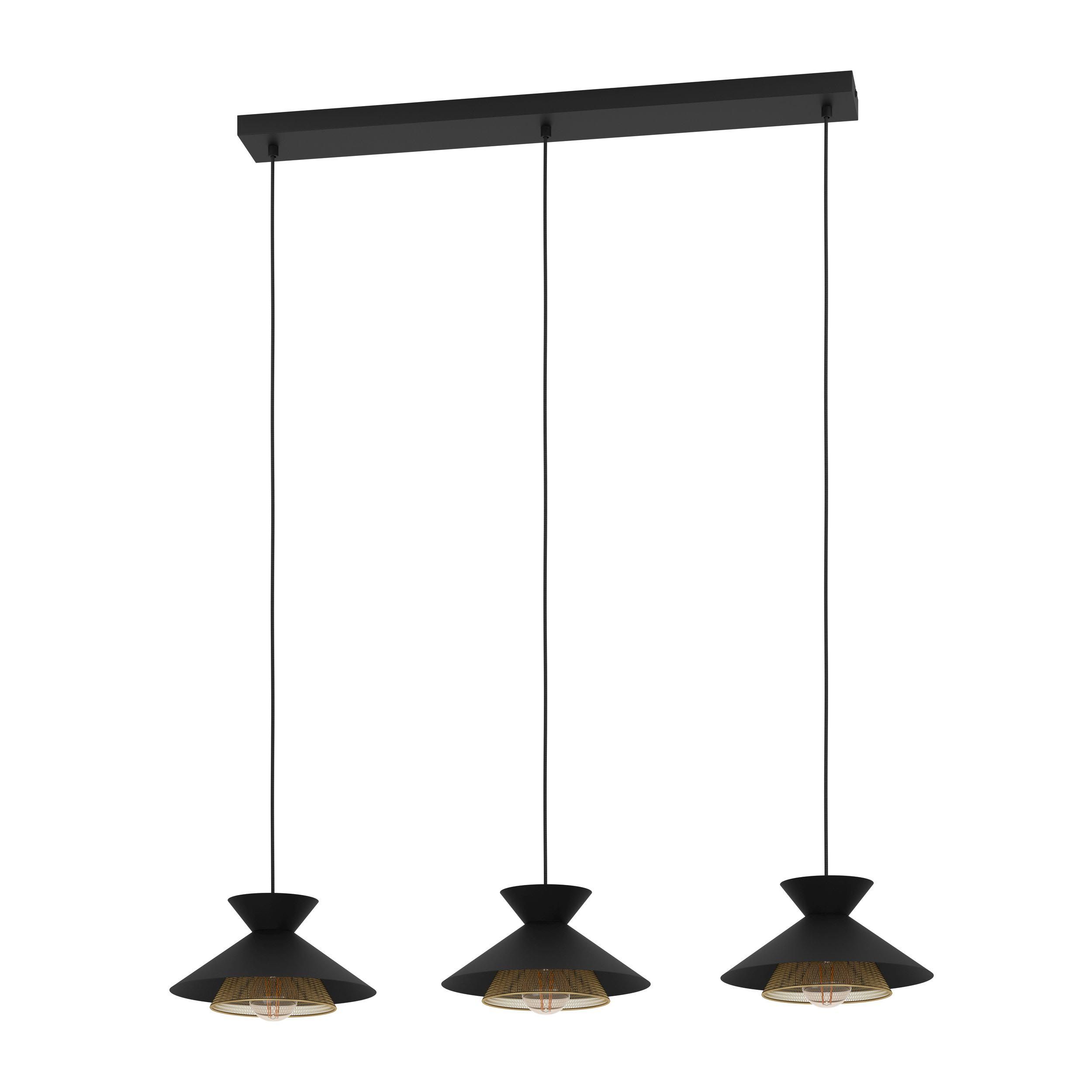 Suspension métal noir GRIZEDALE E27 3X40W