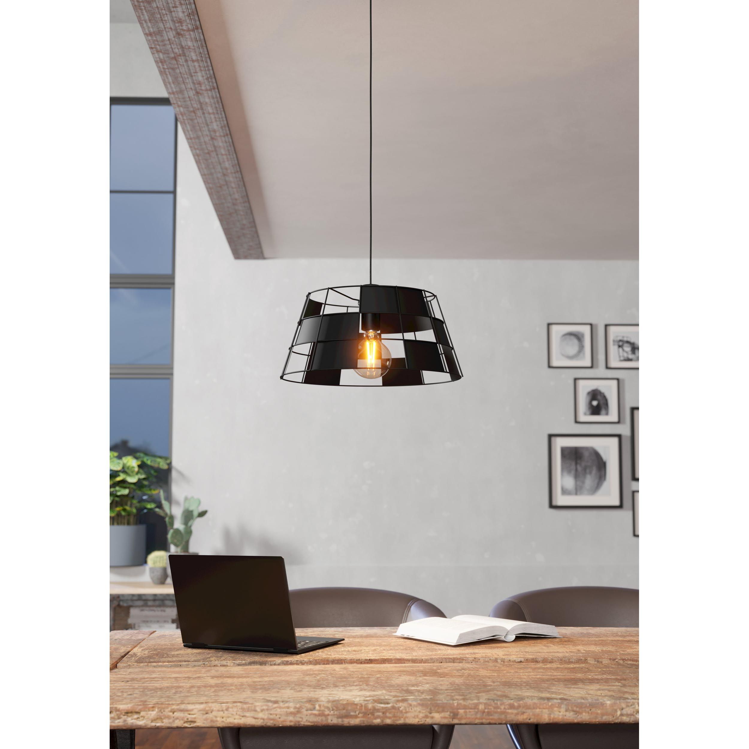 Suspension métal noir PONTEFRACT E27 1X40W