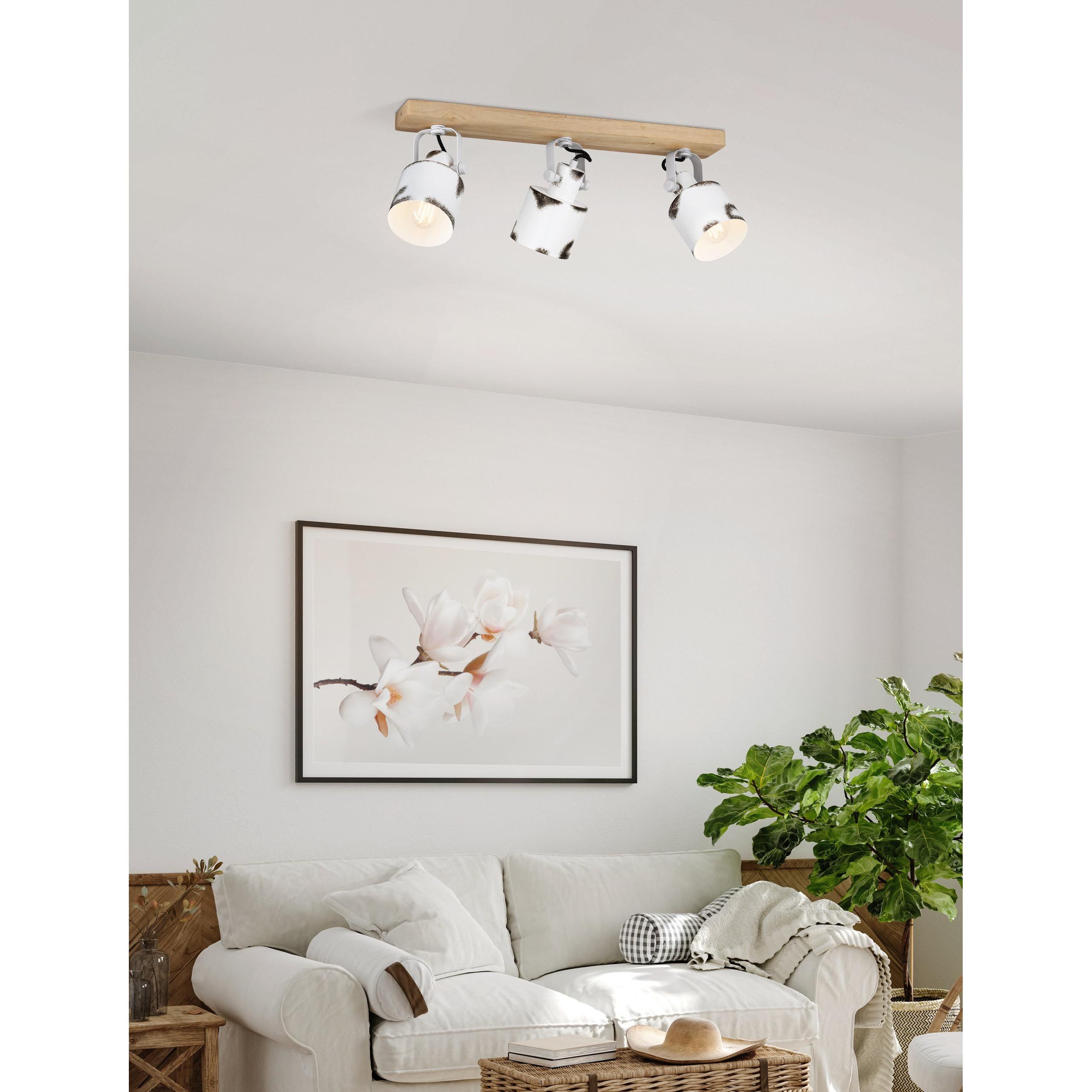 Spot de plafond réglette/plaf métal blanc KILBURN E27 3X40W