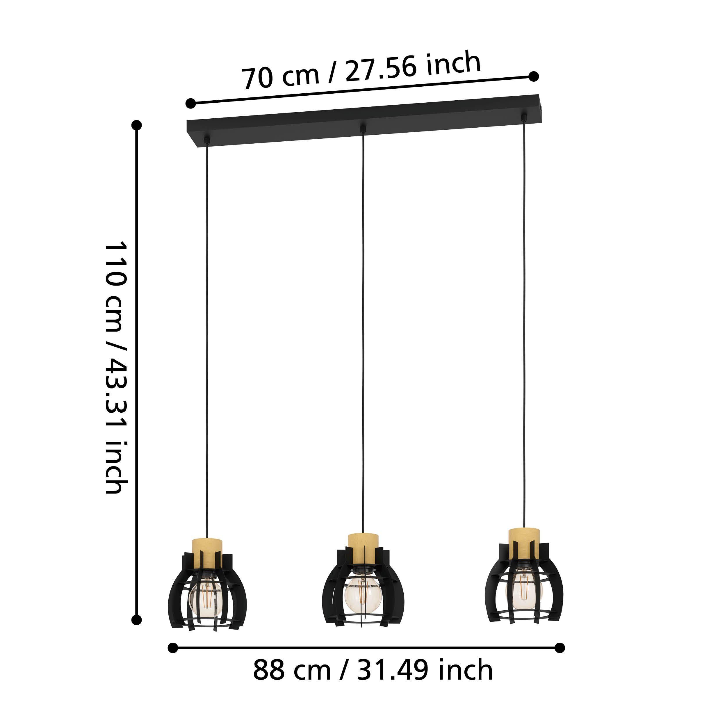 Suspension métal noir STILLINGTON 1 E27 3X40W