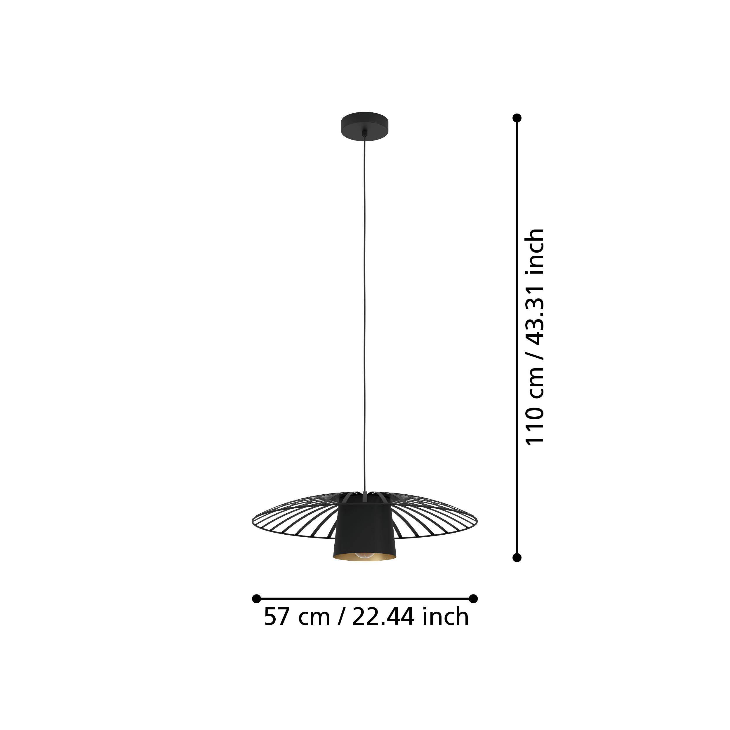 Suspension métal noir FELIXKIRK E27 1X40W