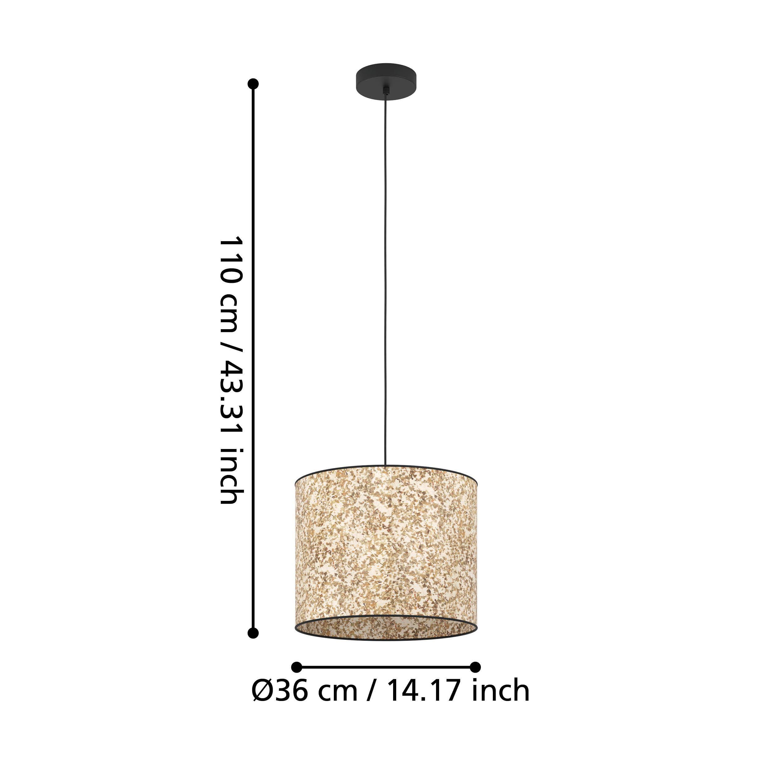 Suspension tissu beige BUTTERBURN E27 1X25W