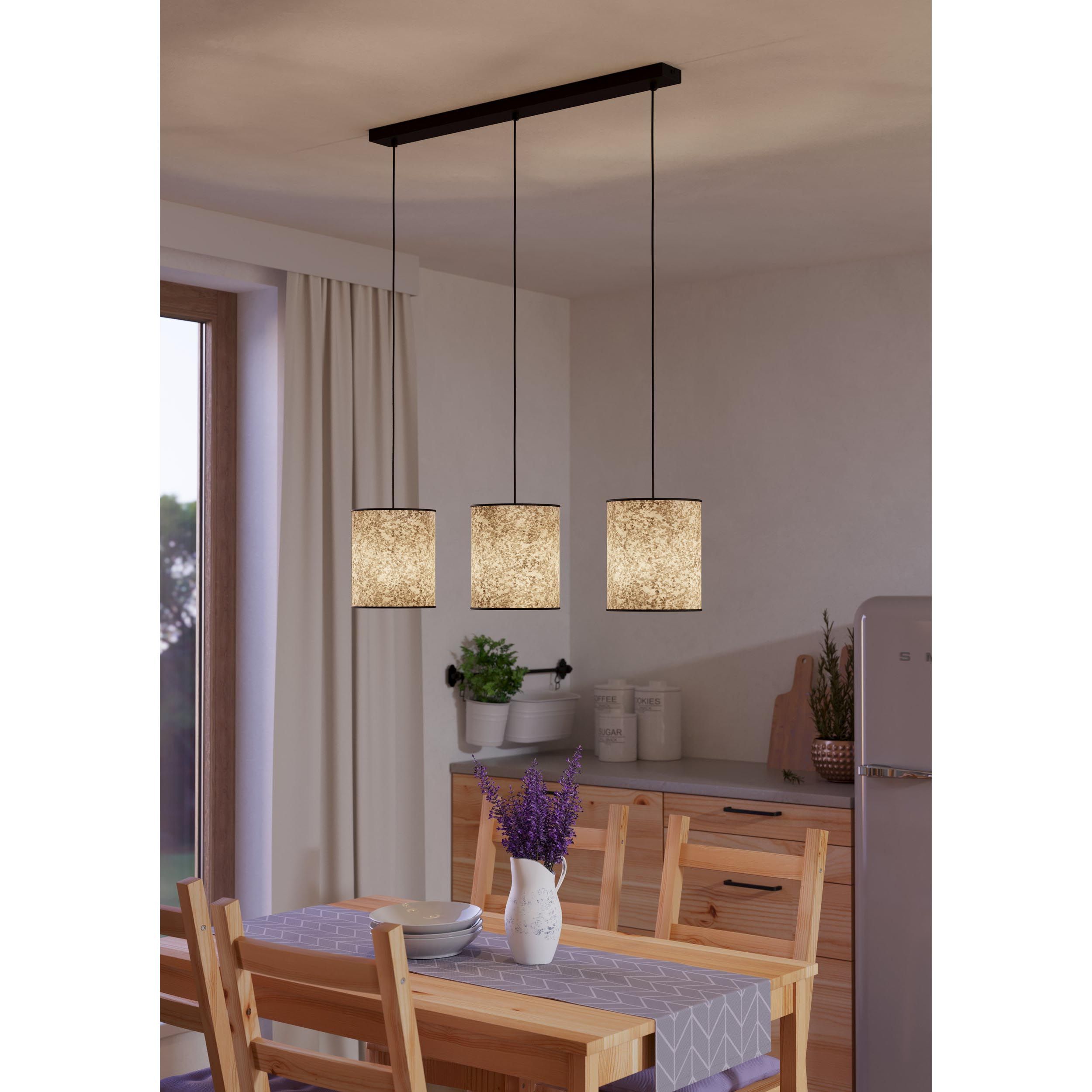 Suspension tissu beige BUTTERBURN E27 3X25W