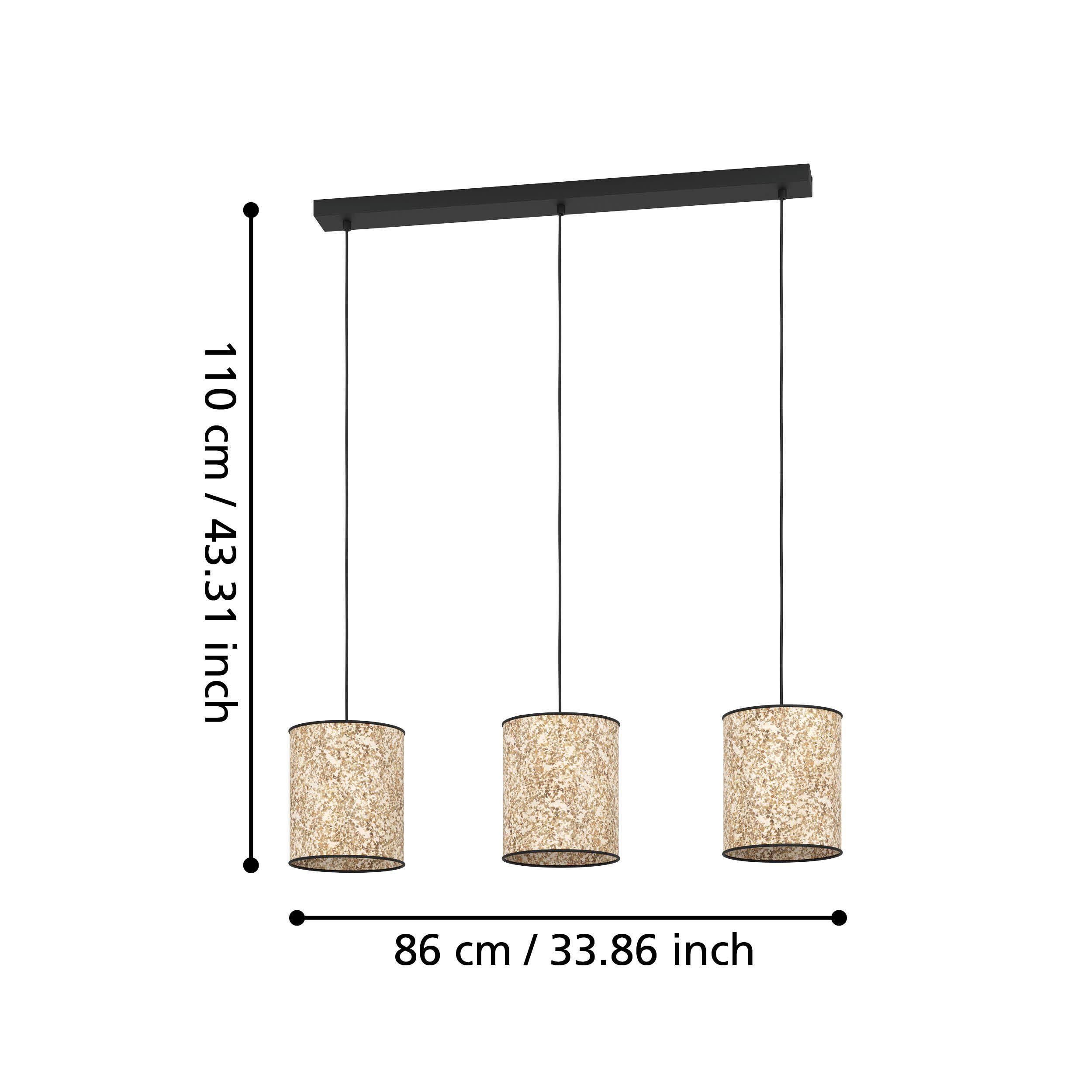 Suspension tissu beige BUTTERBURN E27 3X25W