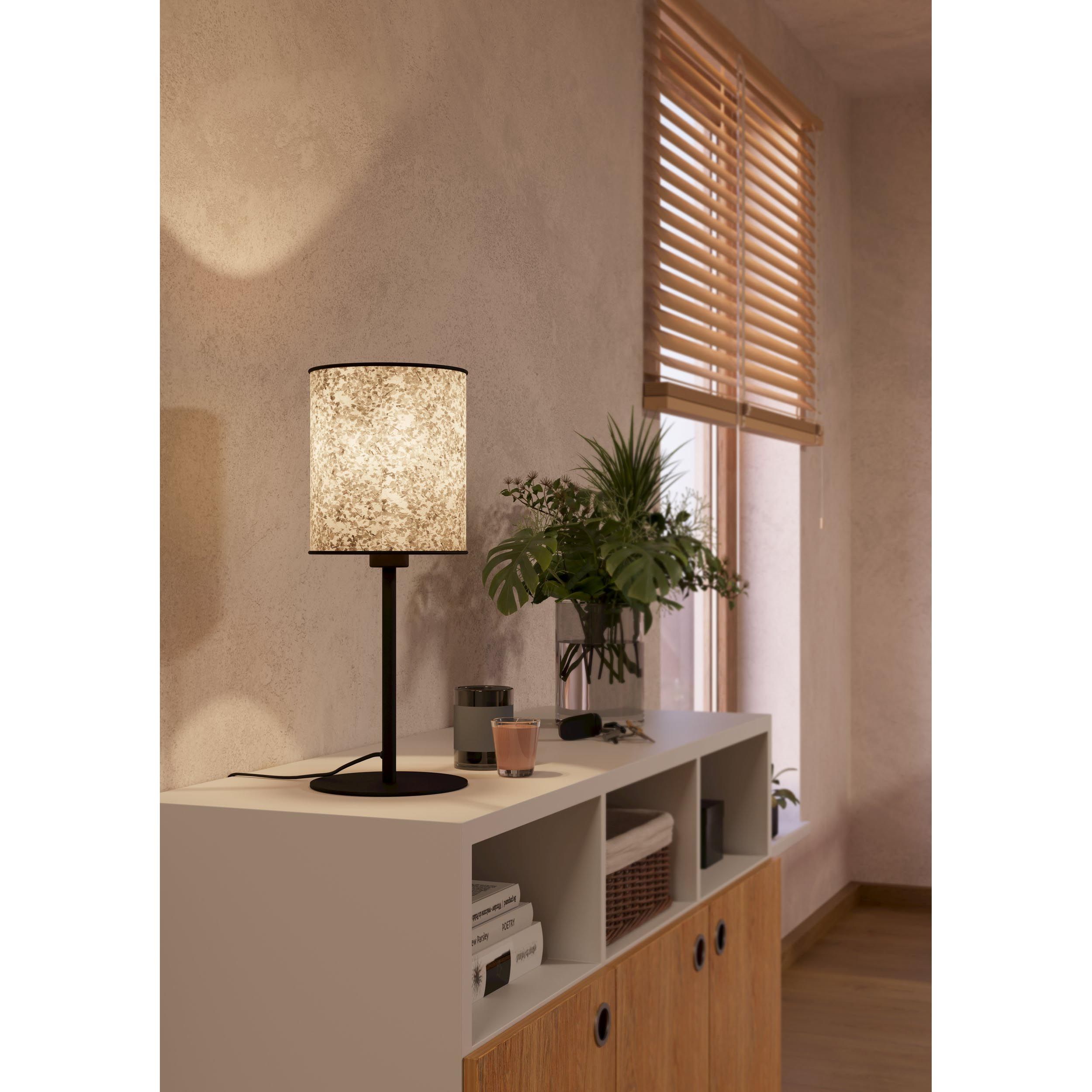 Lampe de table tissu beige BUTTERBURN E27 1X25W