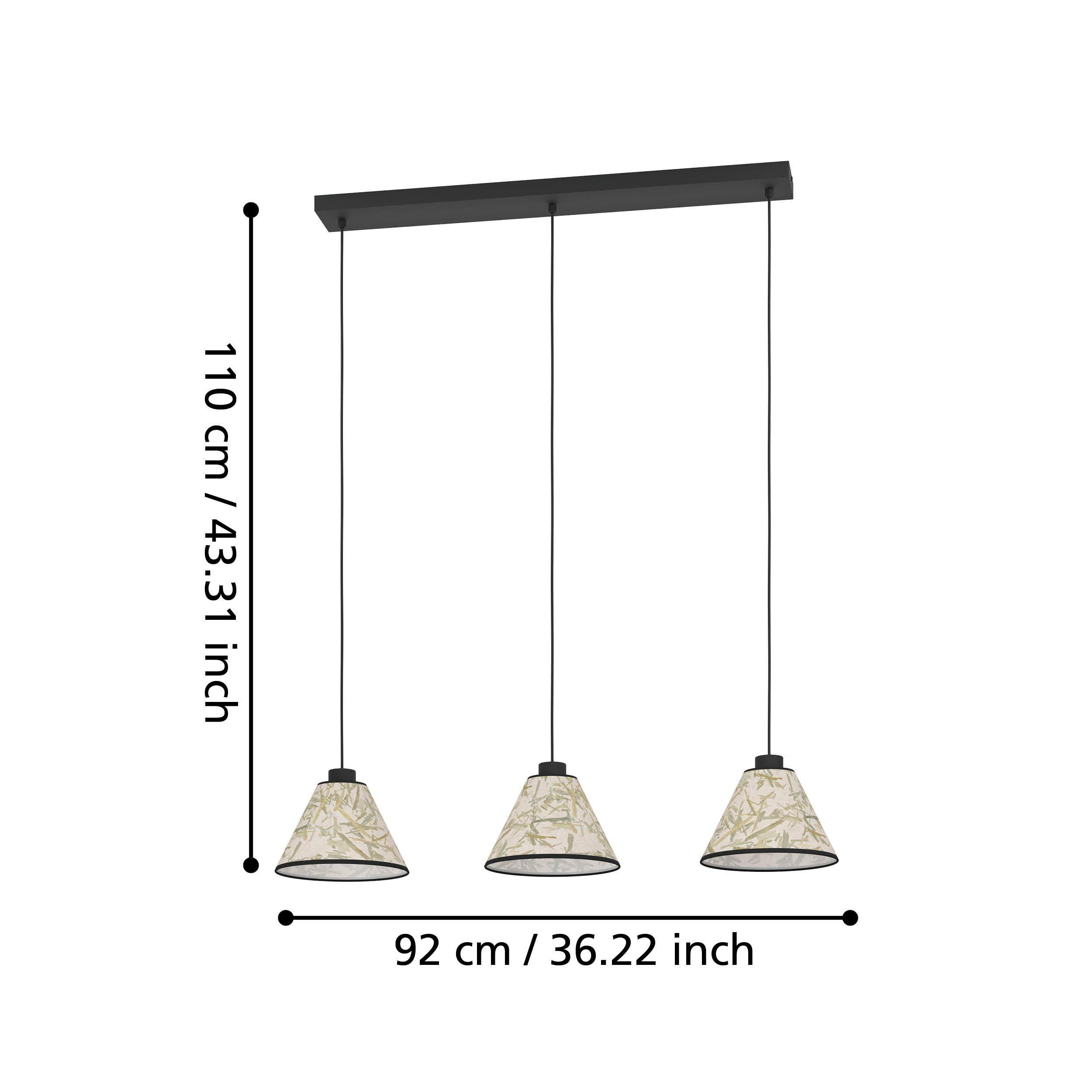 Suspension tissu multi OXPARK E27 3X25W