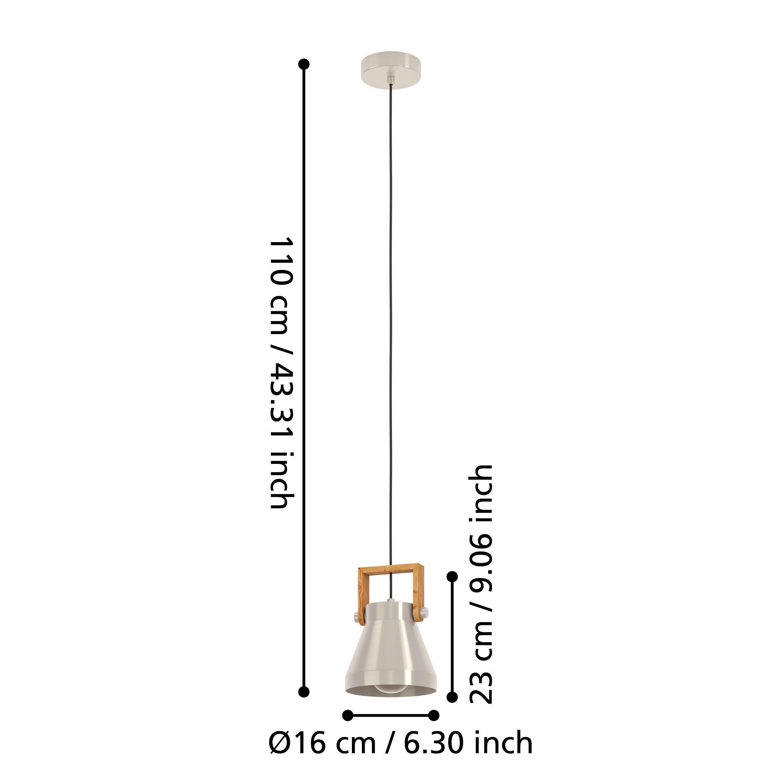 Suspension métal gris CAWTON E27 1X40W