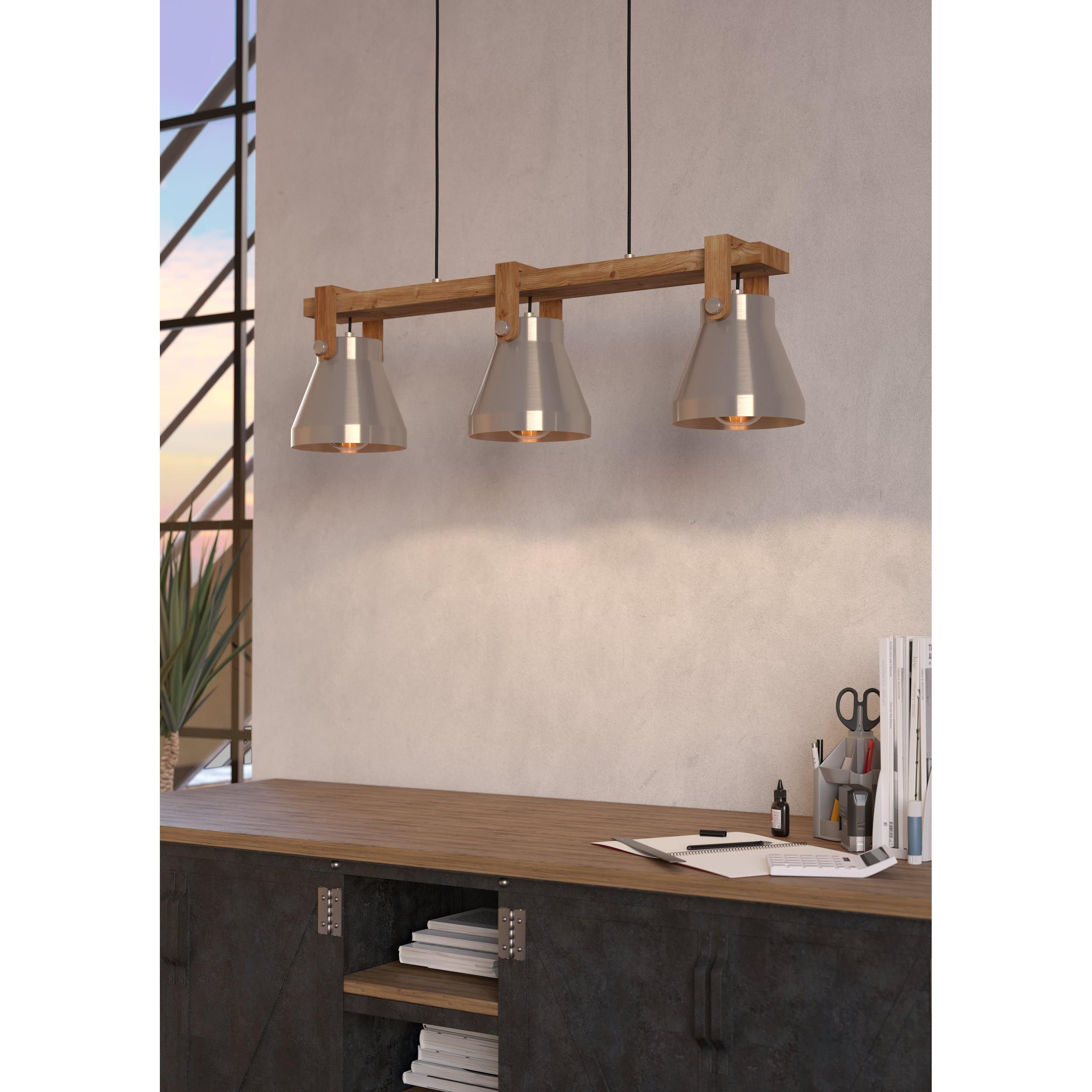 Suspension métal gris CAWTON E27 3X40W