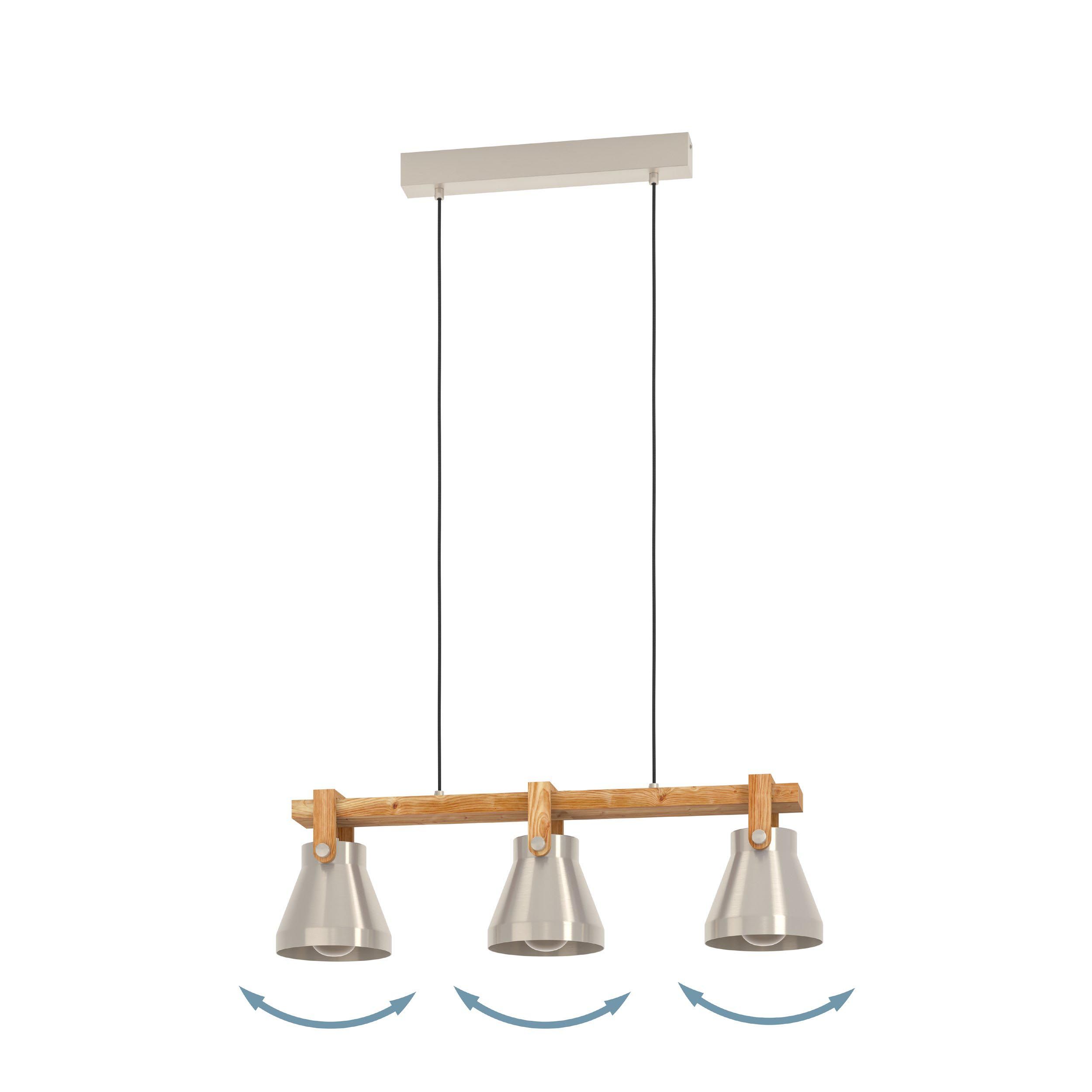 Suspension métal gris CAWTON E27 3X40W