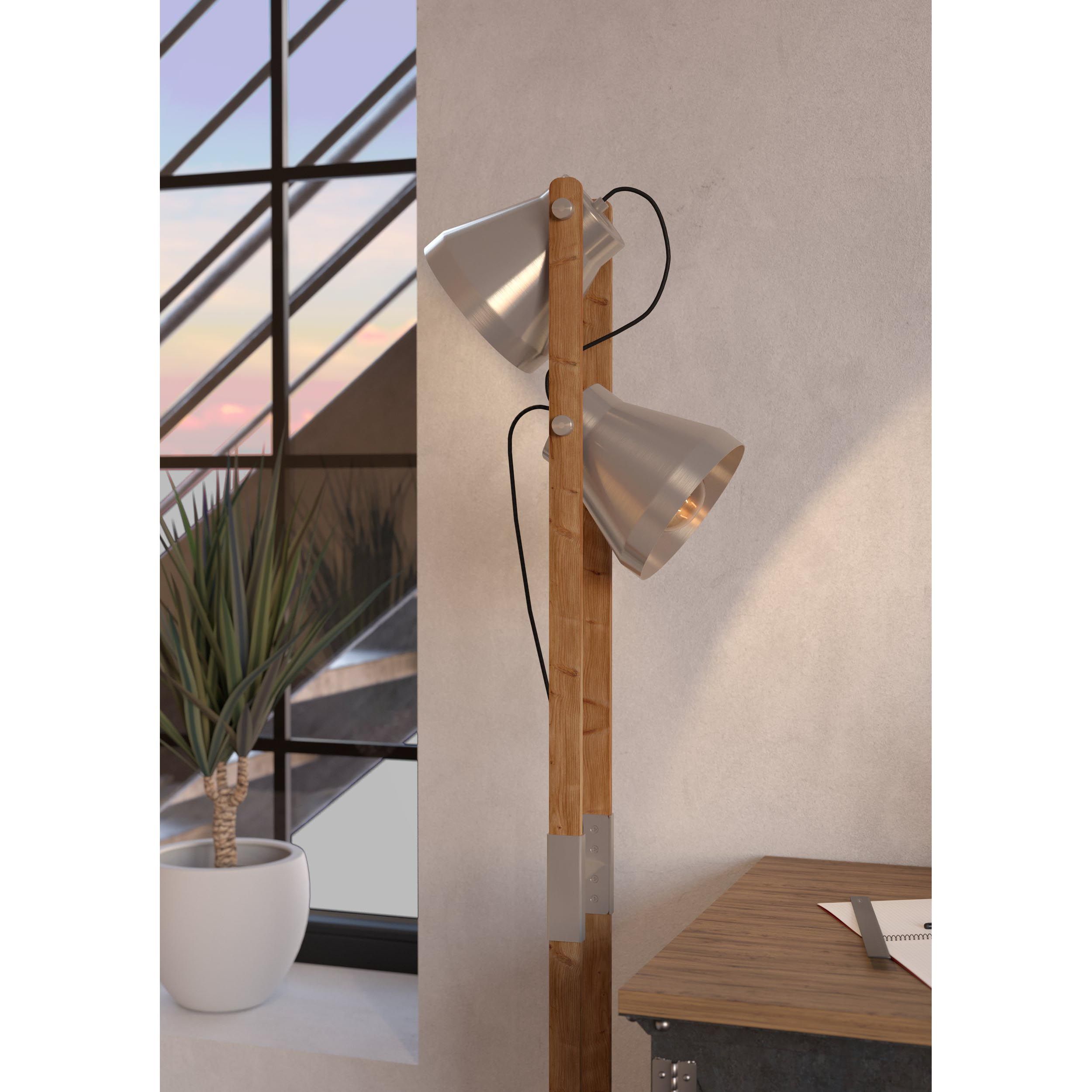 Lampadaire métal gris CAWTON E27 2X40W