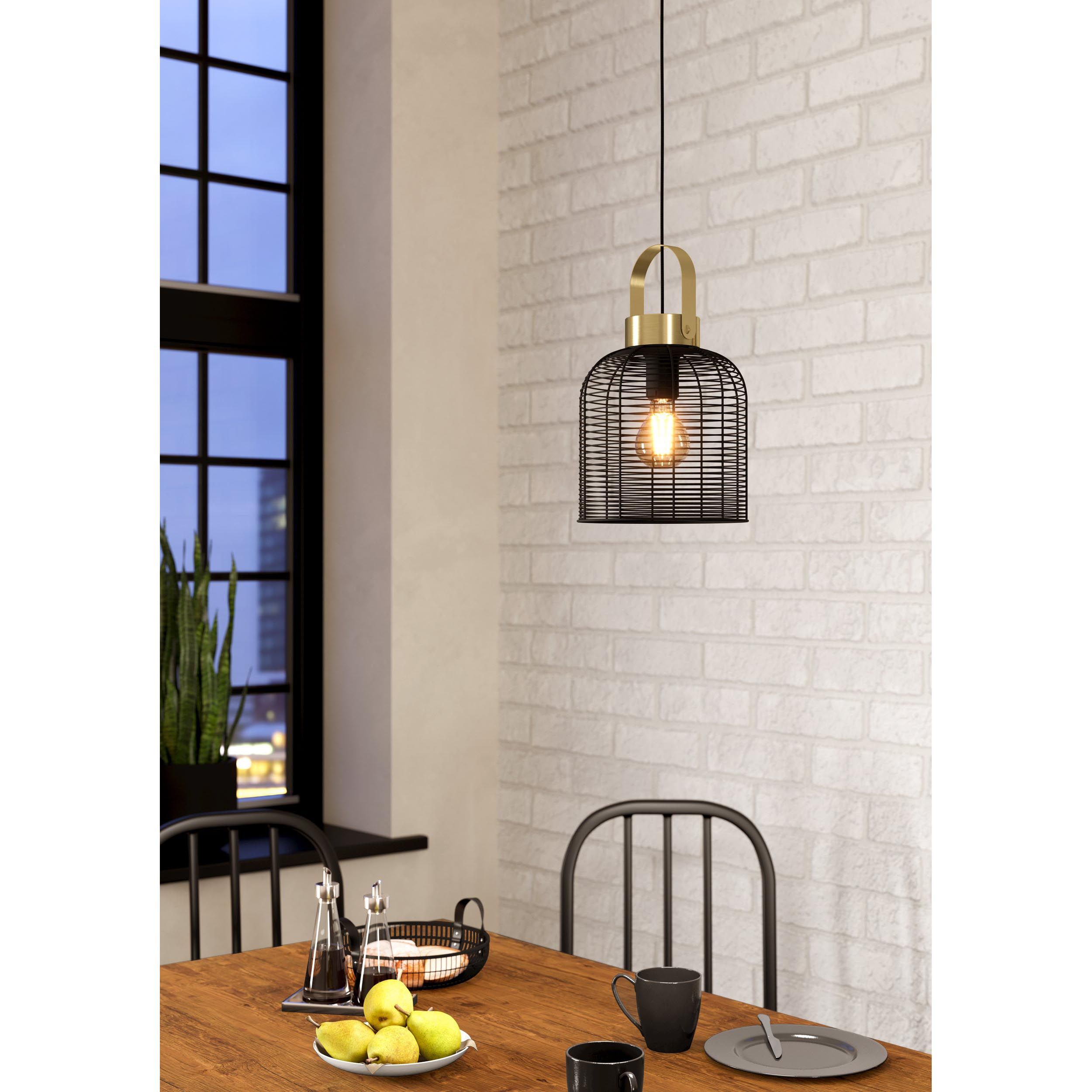 Suspension métal noir ROUNDHAM D22CM E27 1X40W