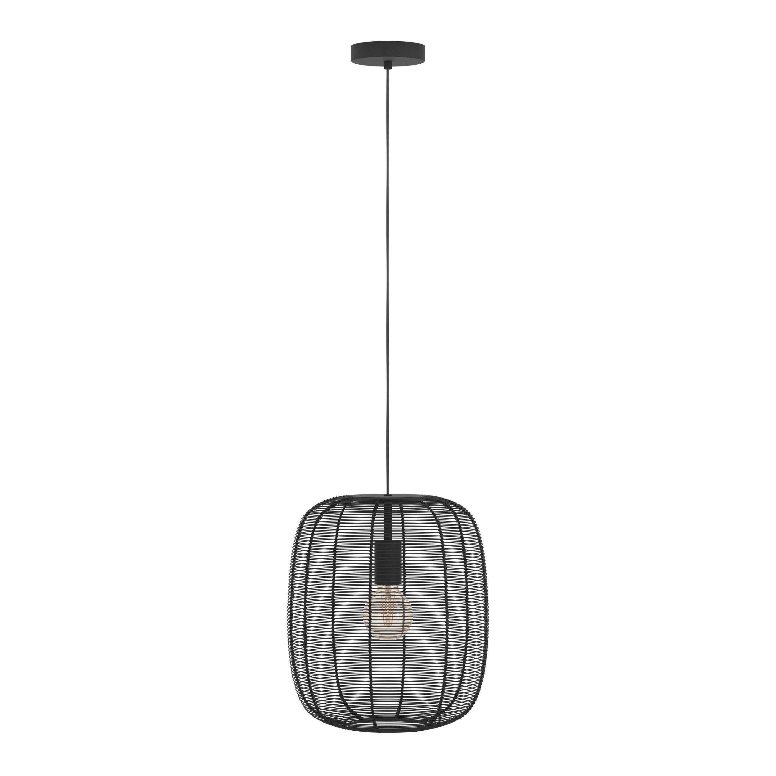 Suspension métal noir RINROE E27 1X40W