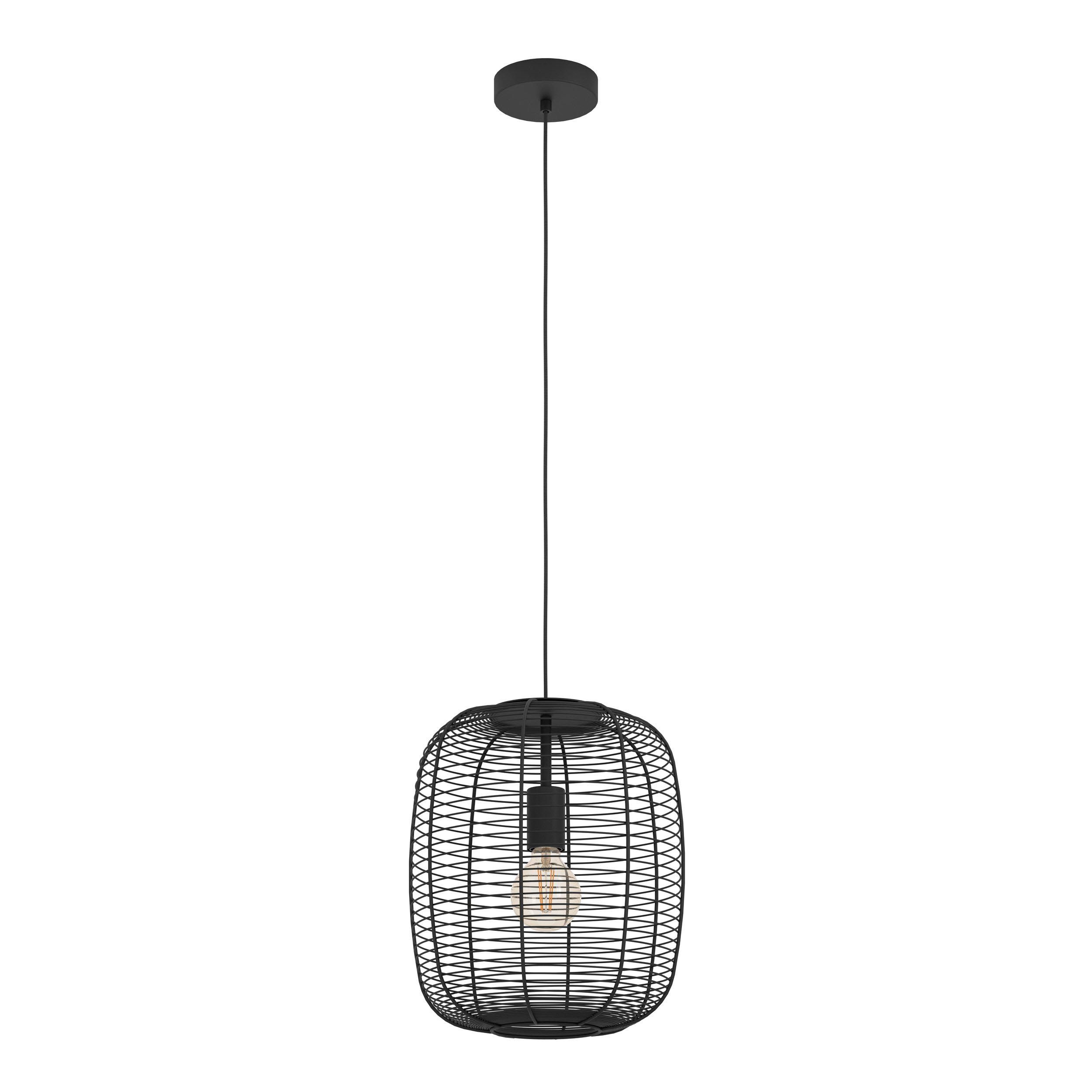 Suspension métal noir RINROE E27 1X40W