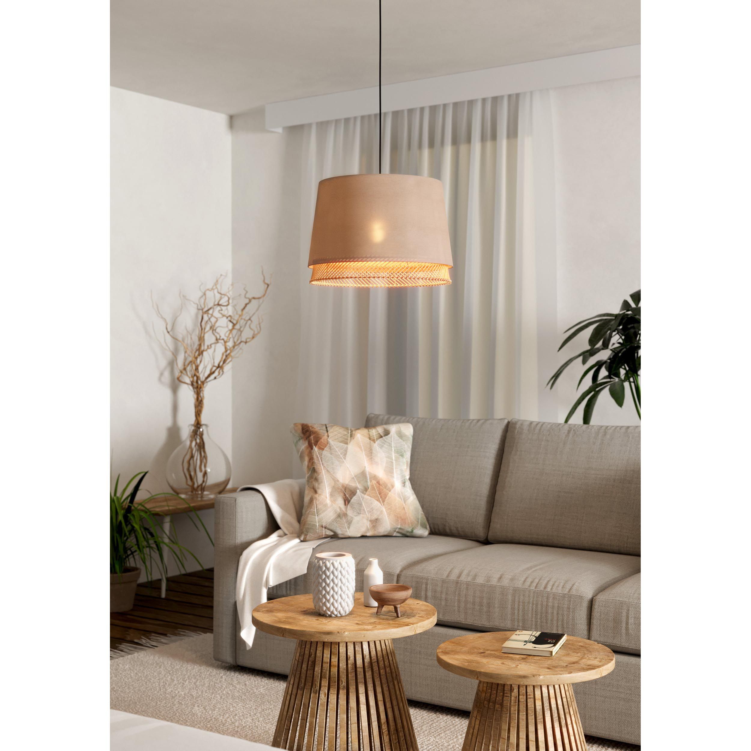 Suspension tissu beige TABLEY E27 1X40W