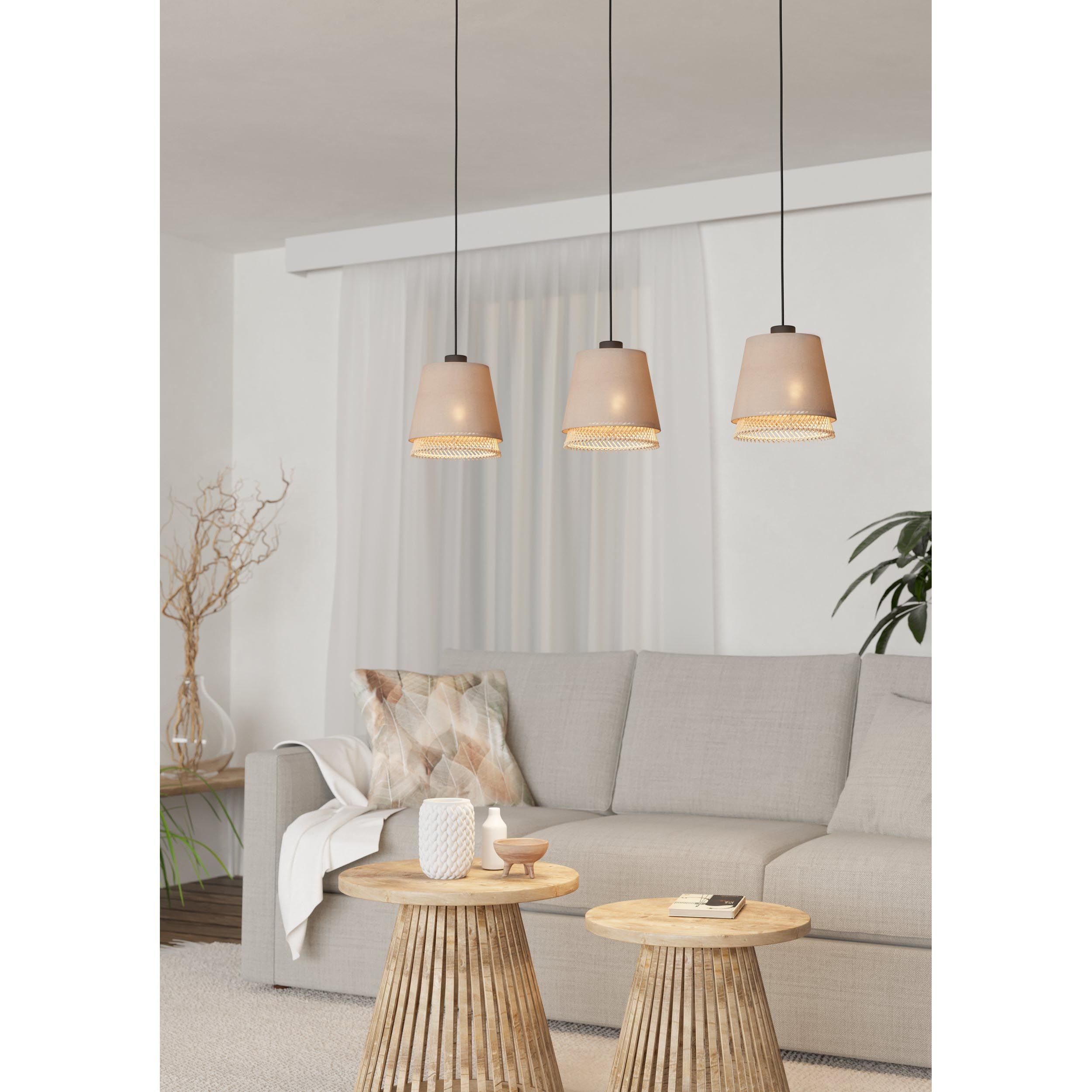 Suspension tissu beige TABLEY E27 3X40W