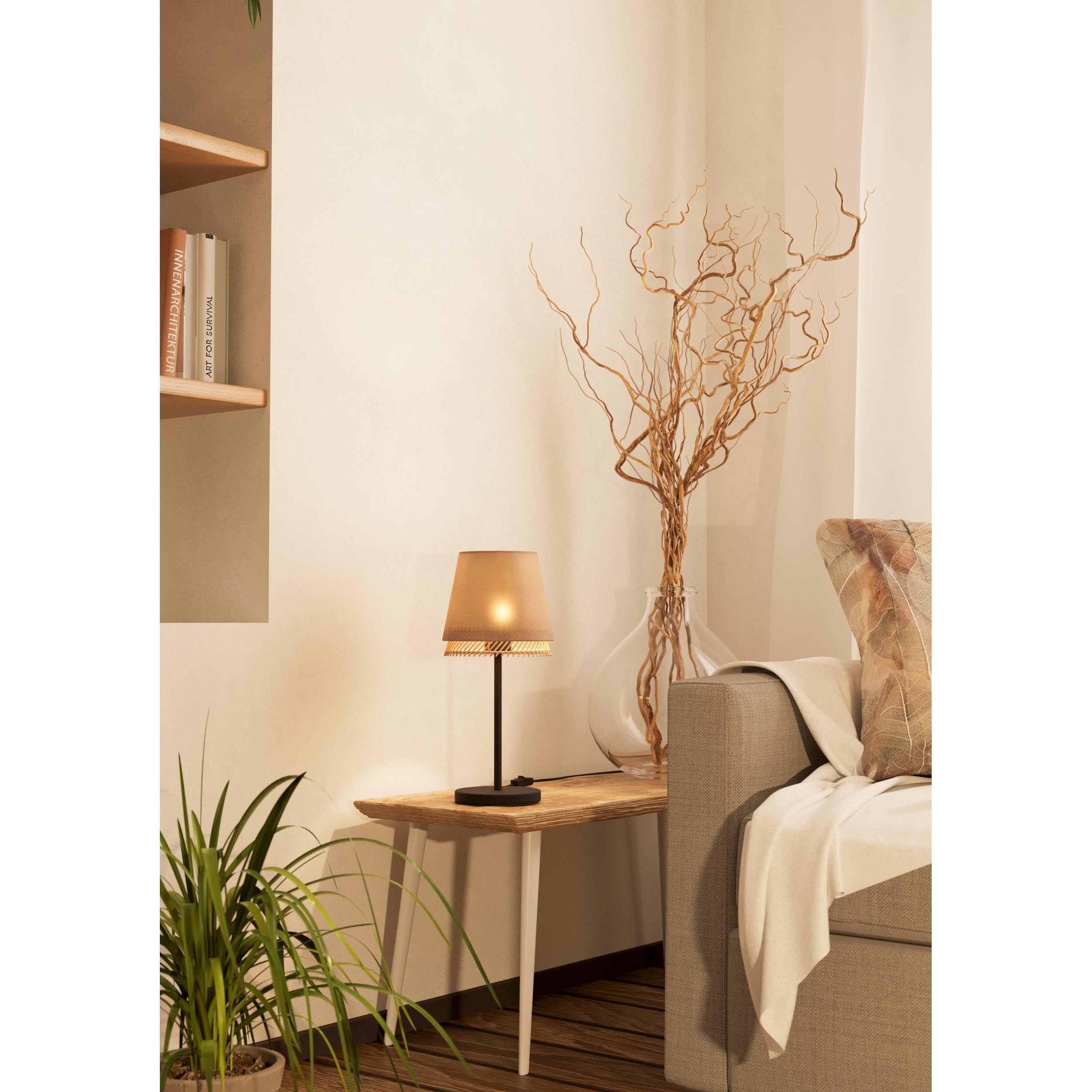 Lampe de table tissu beige TABLEY E27 1X40W