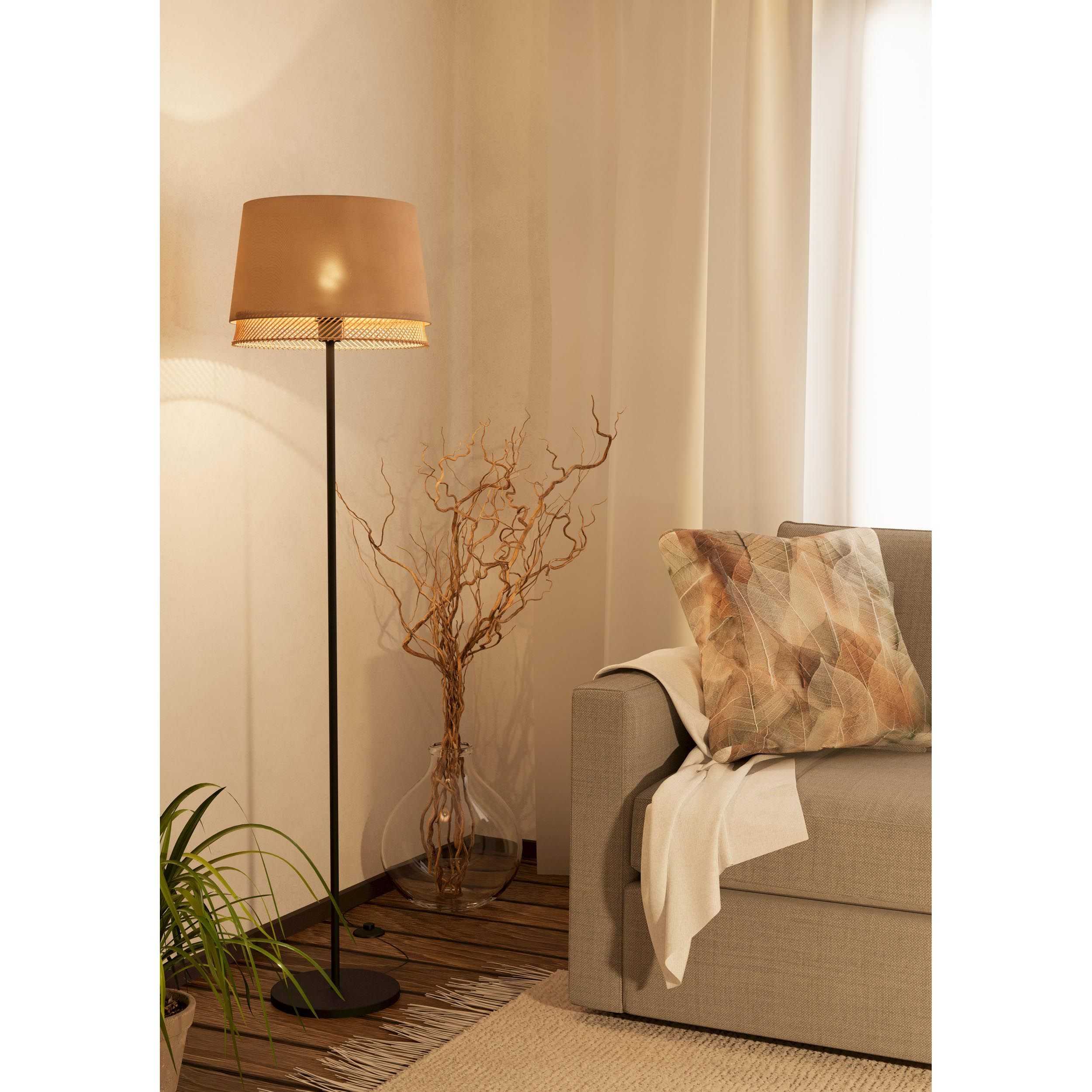 Lampadaire tissu beige TABLEY E27 1X40W