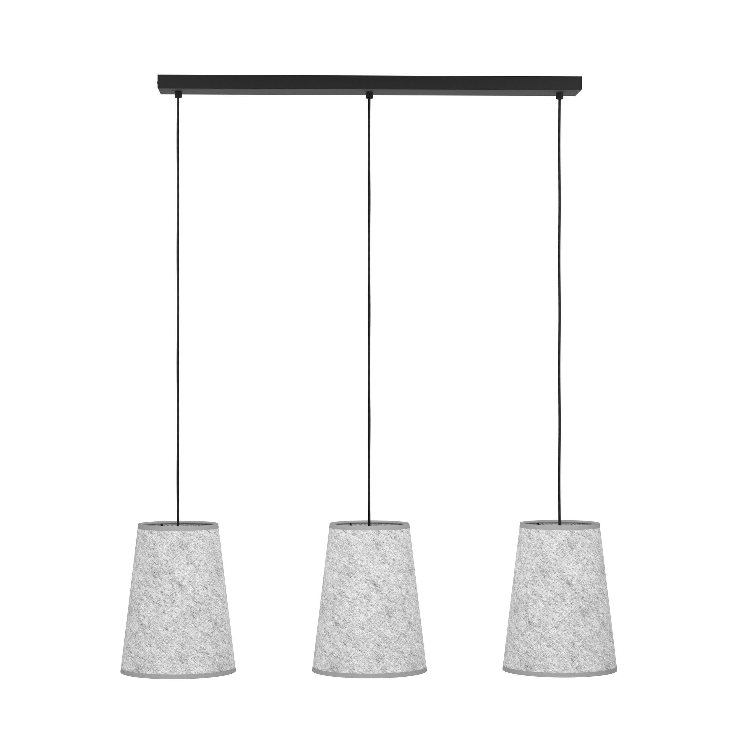 Suspension tissu gris ALSAGER E27 3X40W