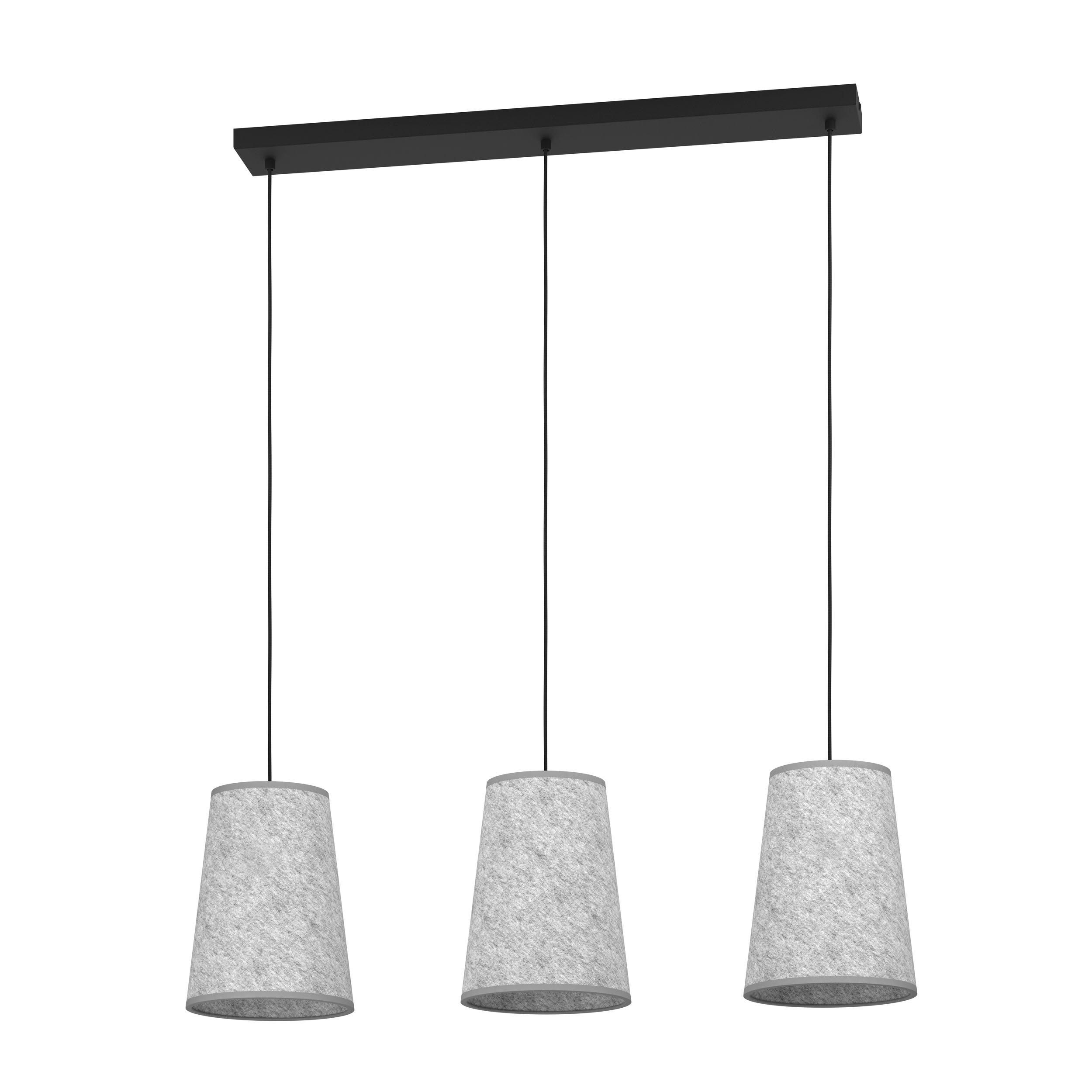 Suspension tissu gris ALSAGER E27 3X40W