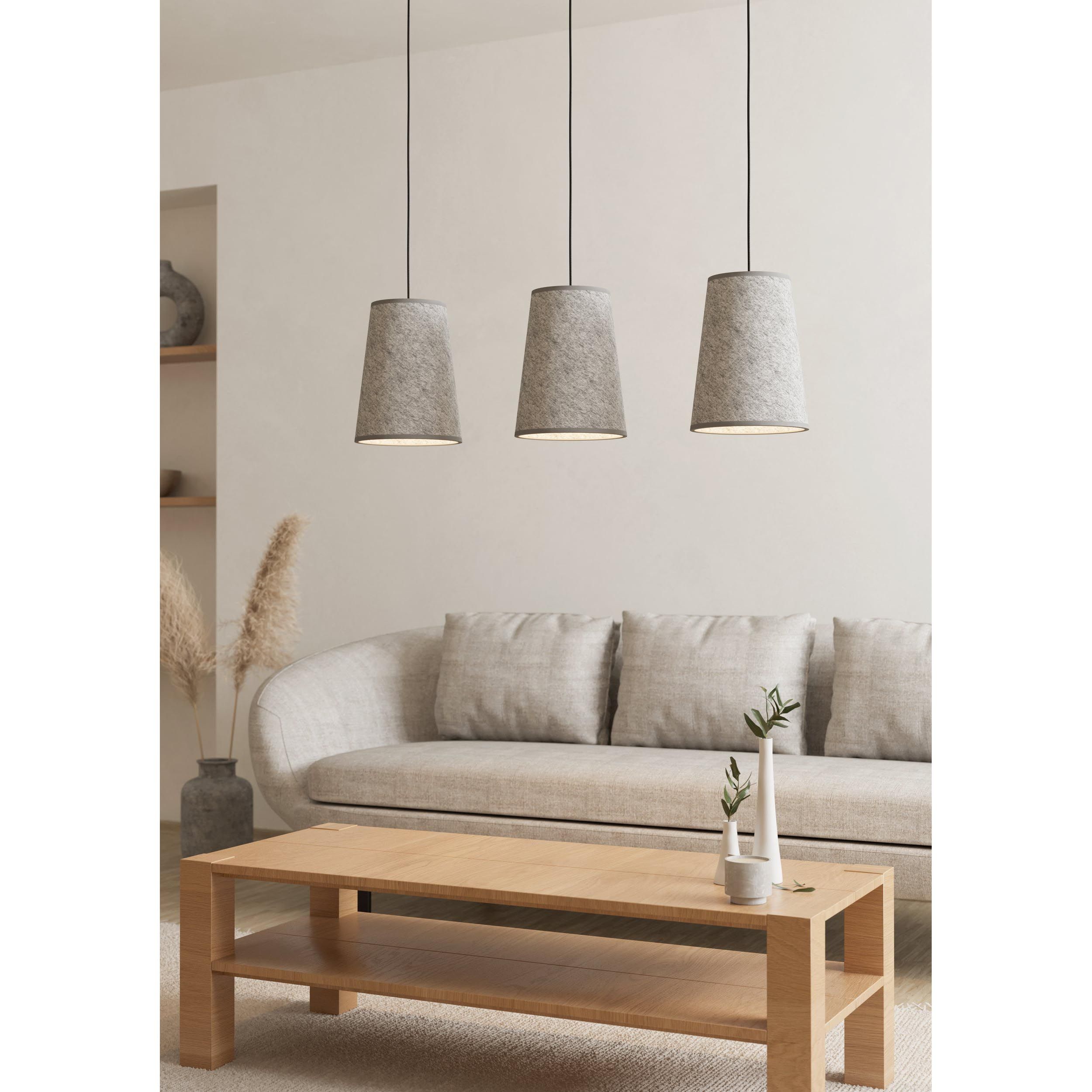 Suspension tissu gris ALSAGER E27 3X40W