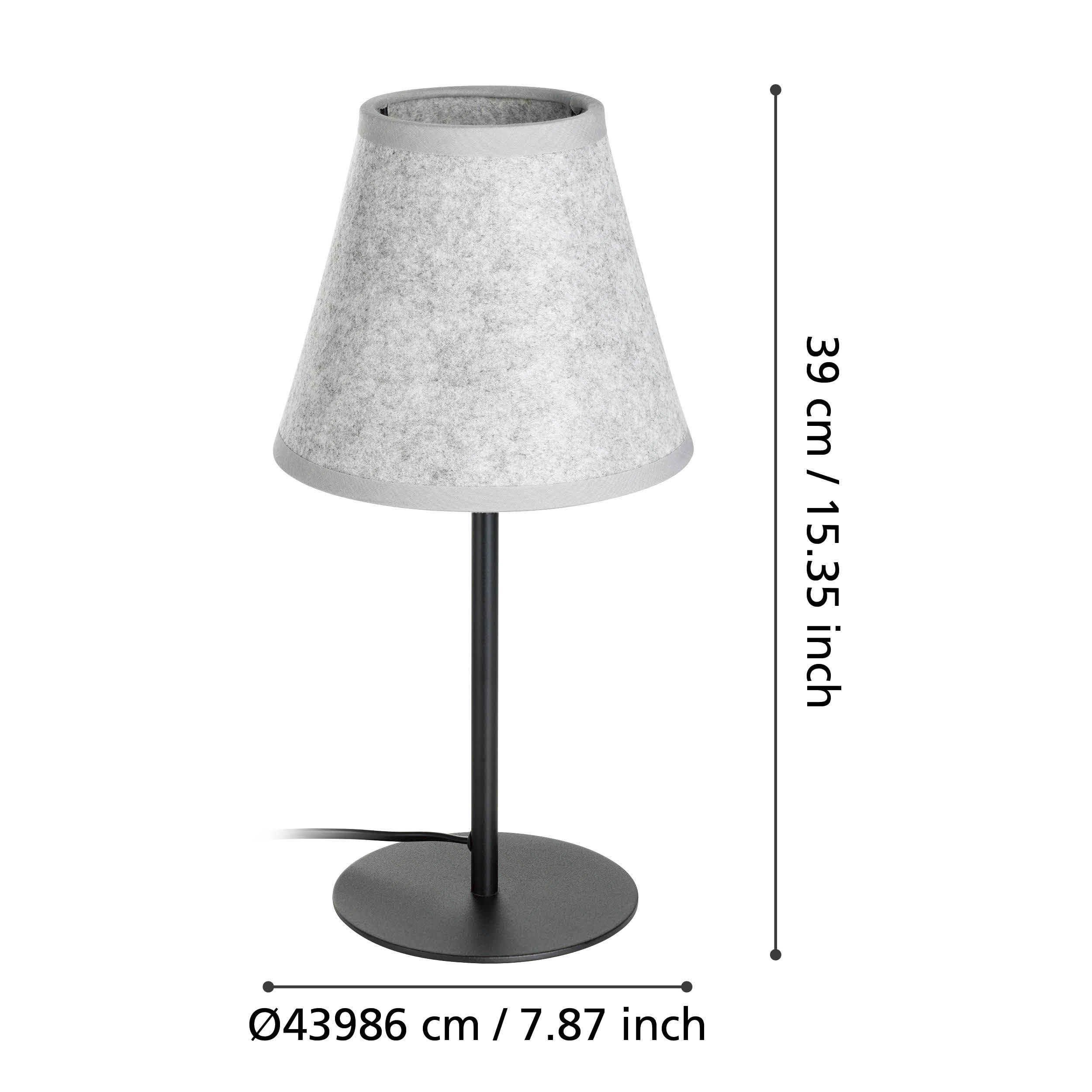 Lampe de table tissu gris ALSAGER E27 1X40W