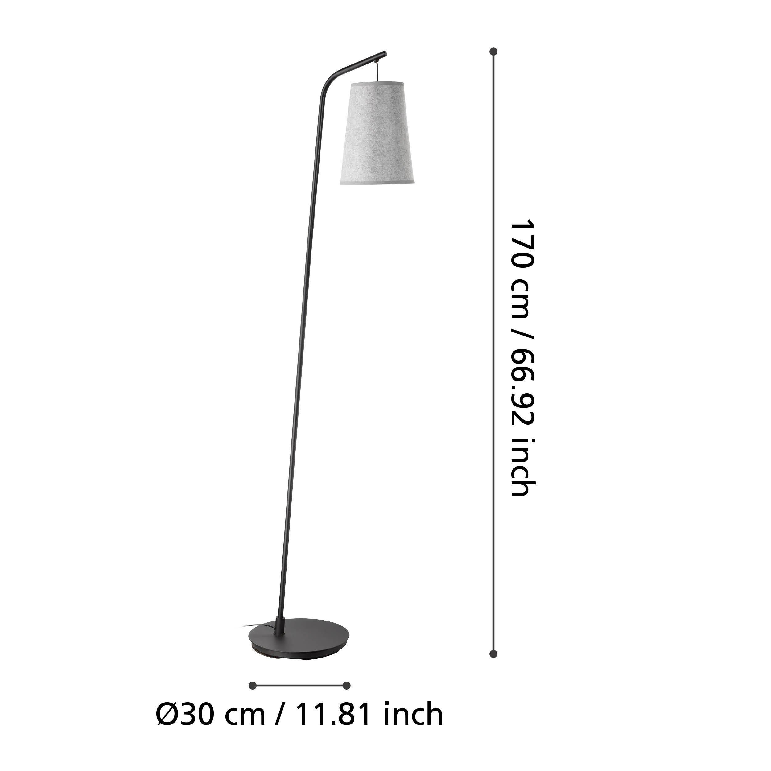 Lampadaire métal gris ALSAGER E27 1X40W